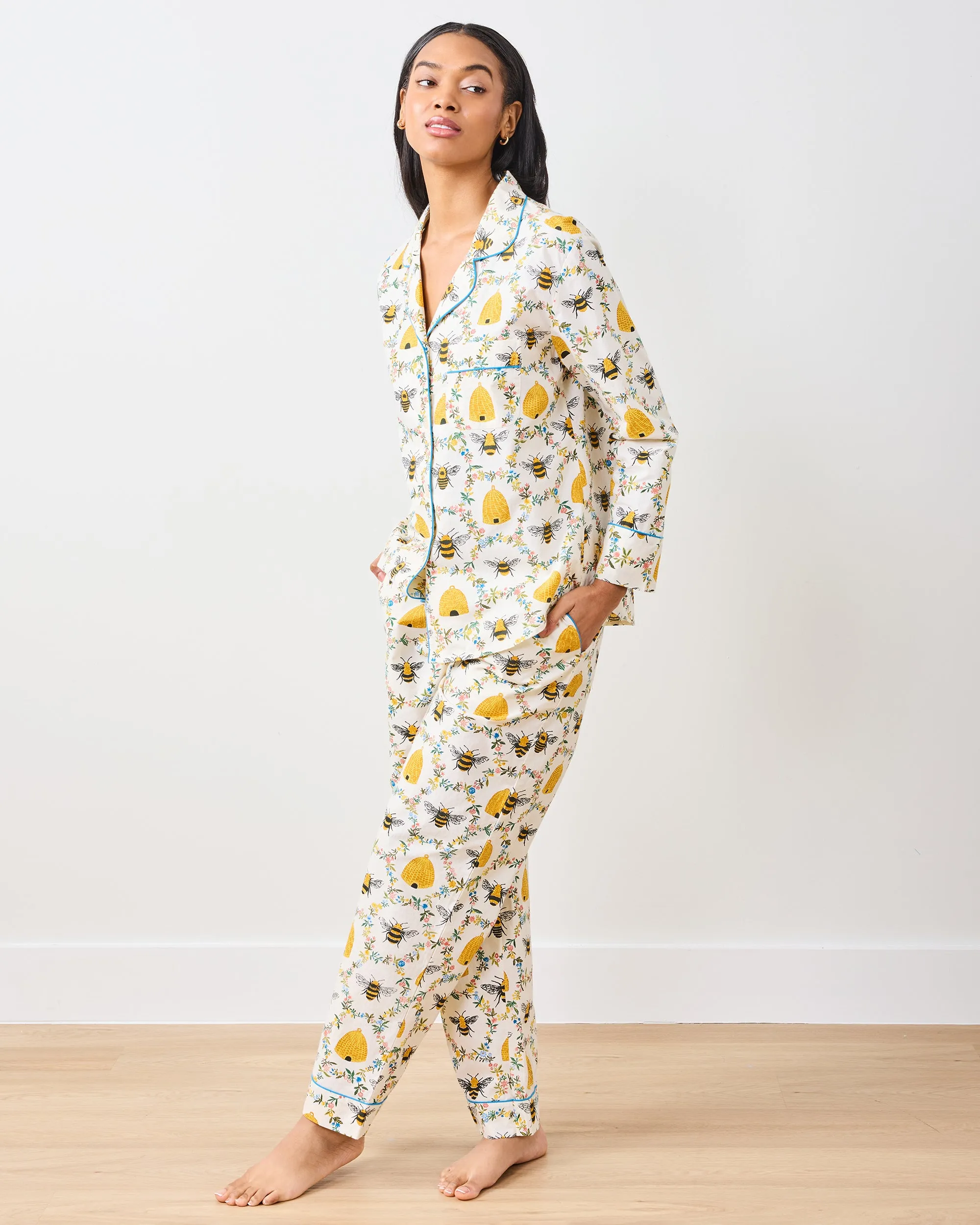 Sweet Bee - Petite Long PJ Set - Cream sold by Printfresh product image thumbnail 3