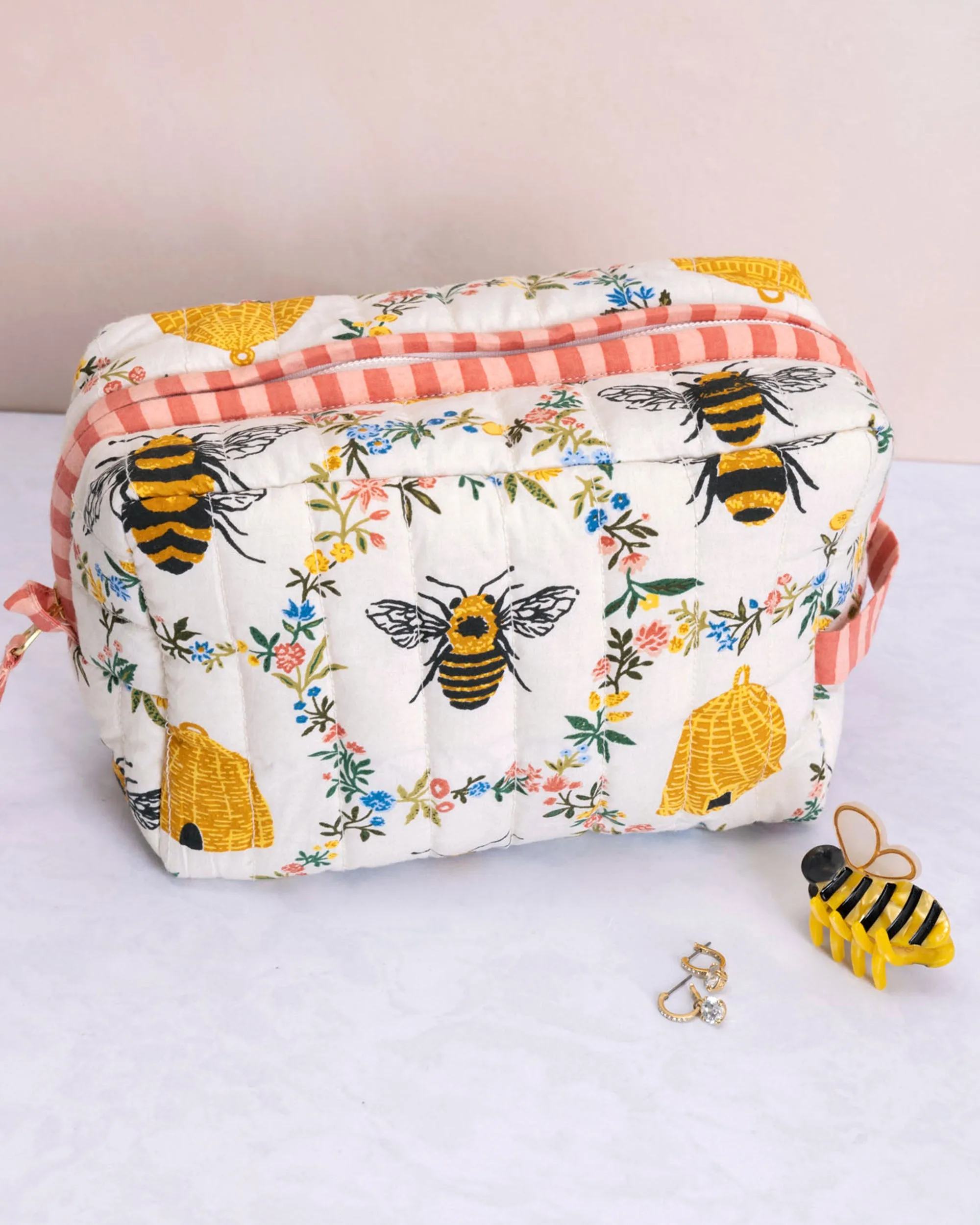 Sweet Bee - Quilted Pouch - Cream sold by Printfresh product image thumbnail 2