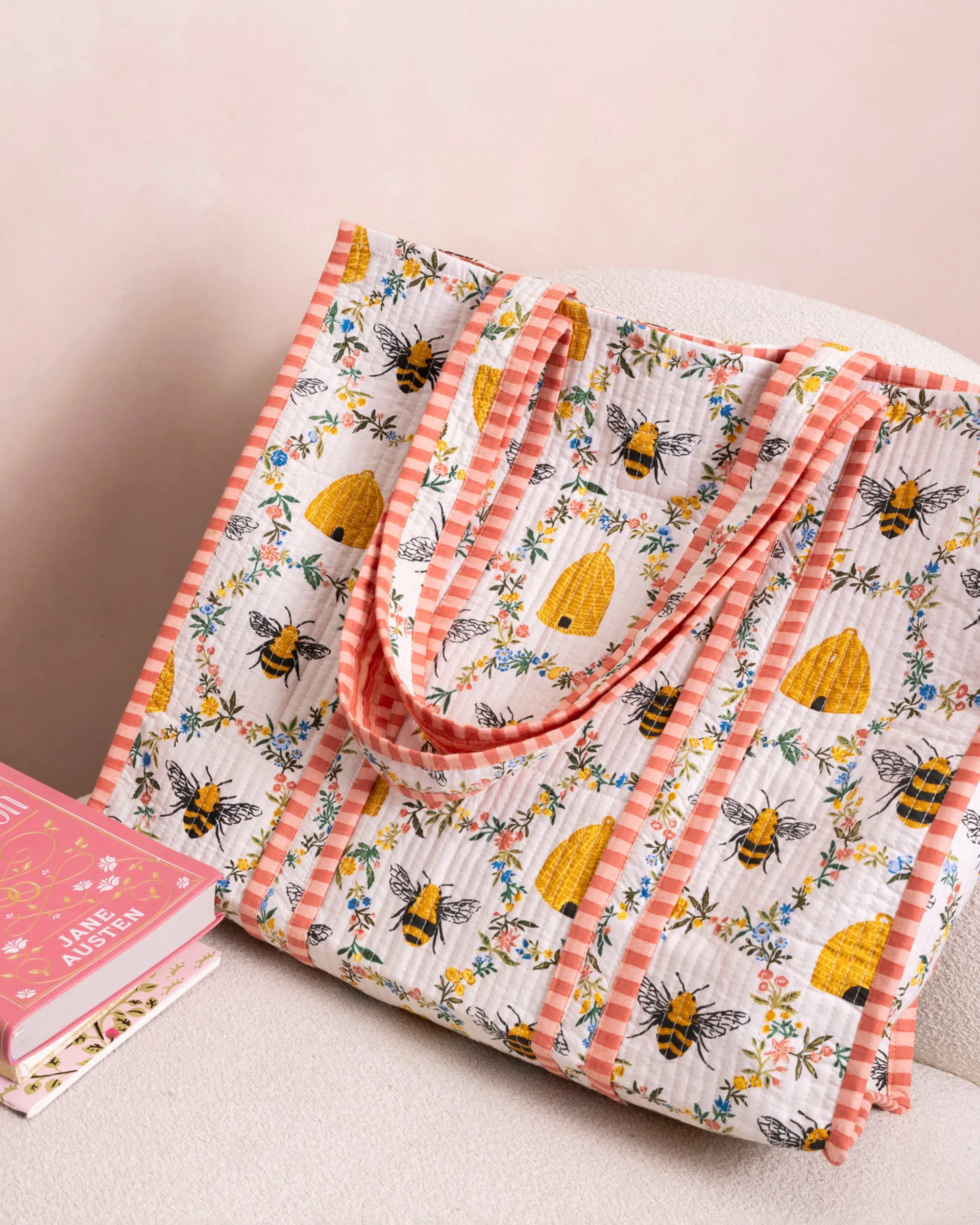 Sweet Bee - The Traveler Tote - Cream sold by Printfresh product image thumbnail 2