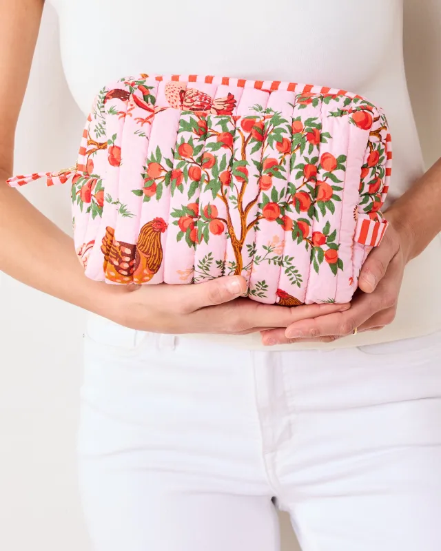 Hen House - Quilted Pouch - Ballet Pink sold by Printfresh