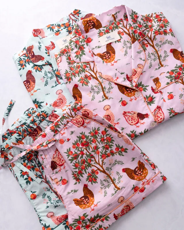 Hen House - Short PJ Set Bundle - Ballet Pink & Soft Blue sold by Printfresh
