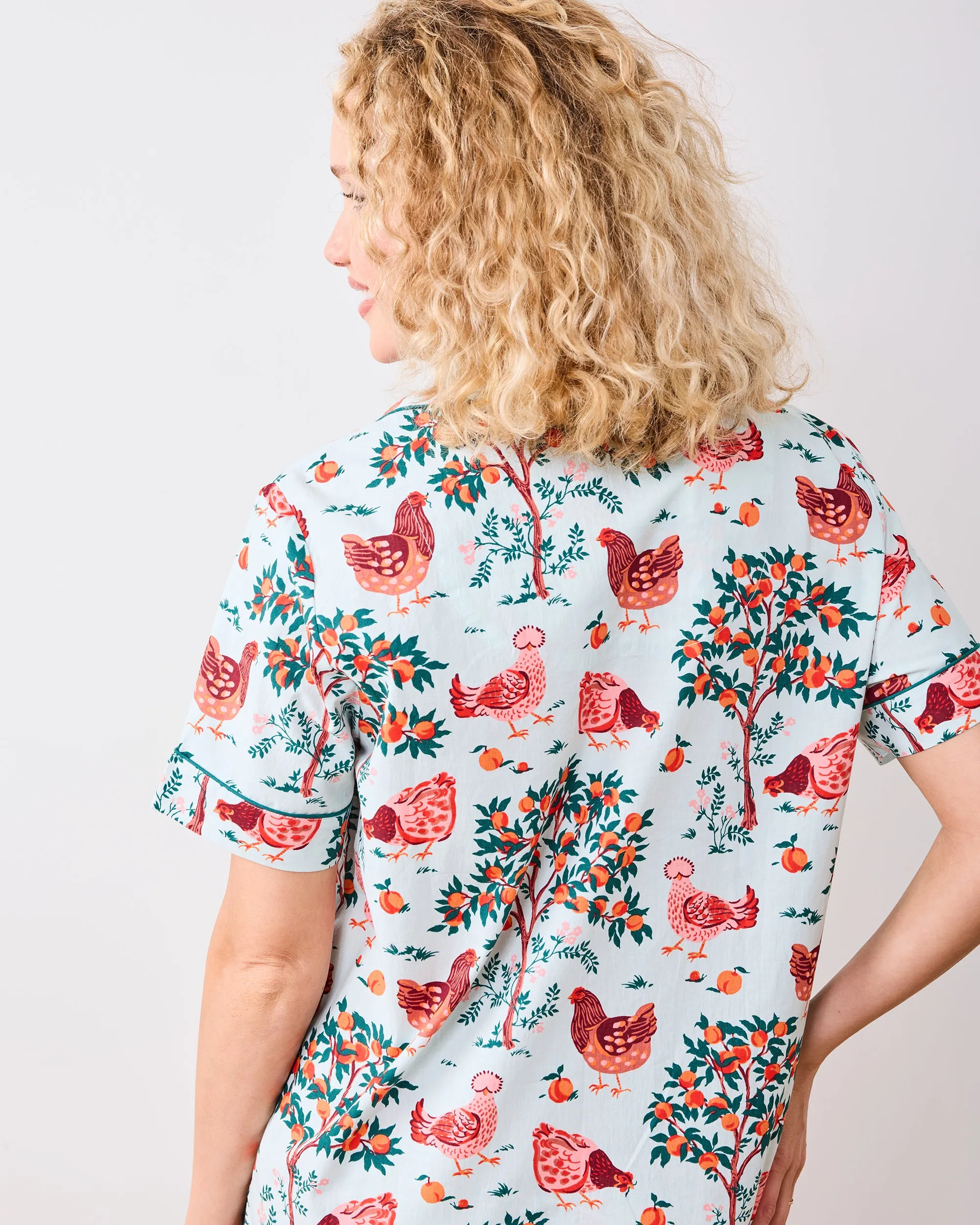 Hen House - Short PJ Set - Soft Blue sold by Printfresh product image thumbnail 3