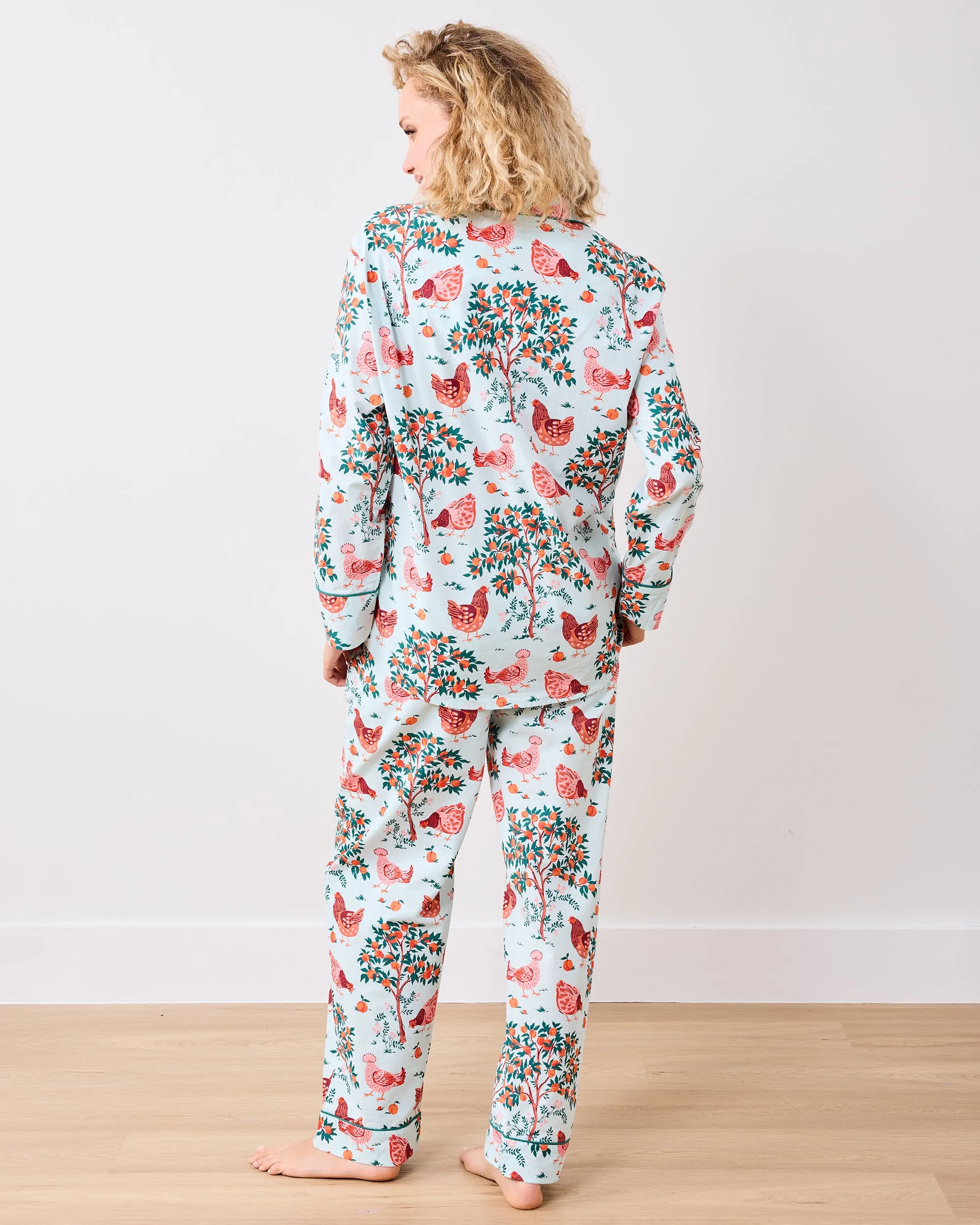 Hen House - Tall Long PJ Set - Soft Blue sold by Printfresh product image thumbnail 3