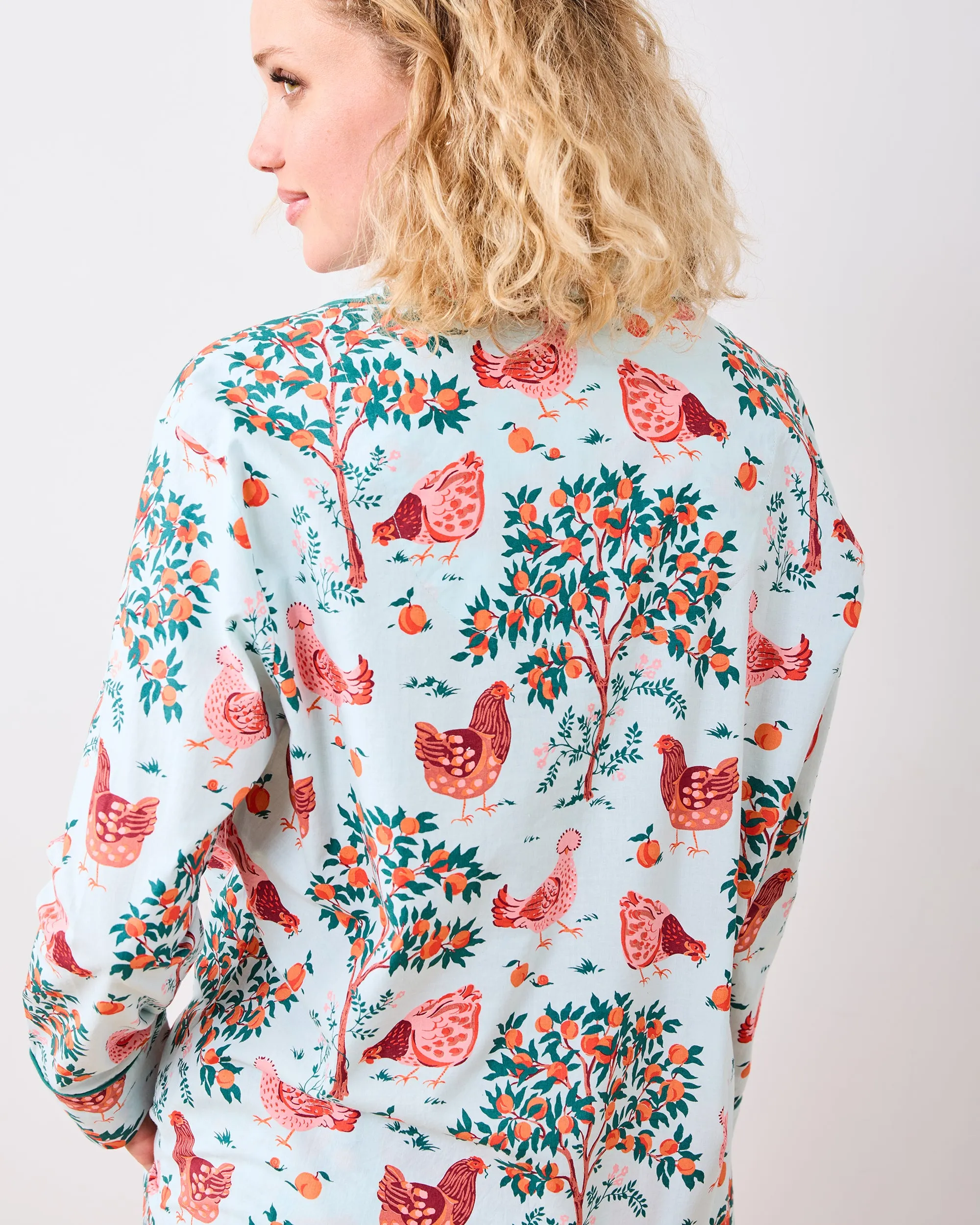 Hen House - Petite Long PJ Set - Soft Blue sold by Printfresh product image thumbnail 4