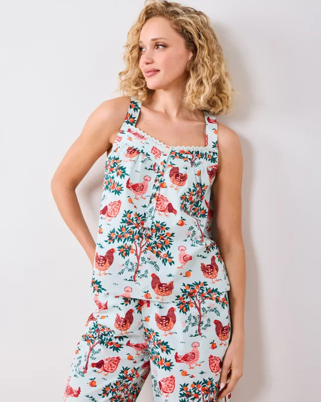 Hen House - Back to Bed Cropped Pant Set - Soft Blue sold by Printfresh