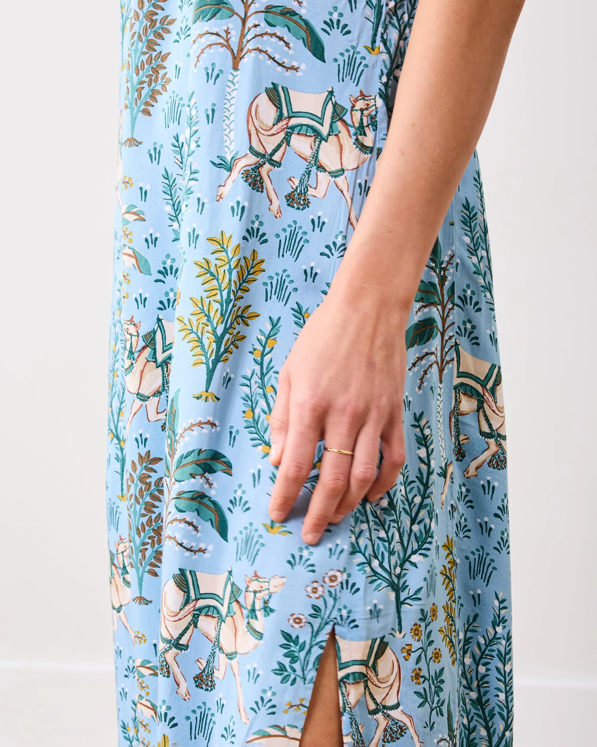 Camel's Courtyard - Eco Satin Chic To Sleep Nightie - Slate Blue sold by Printfresh product image thumbnail 5