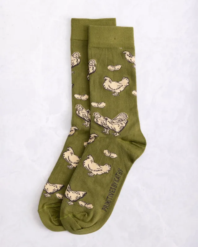 Happy Chickens - Socks - Primitives by Kathy made by Printfresh