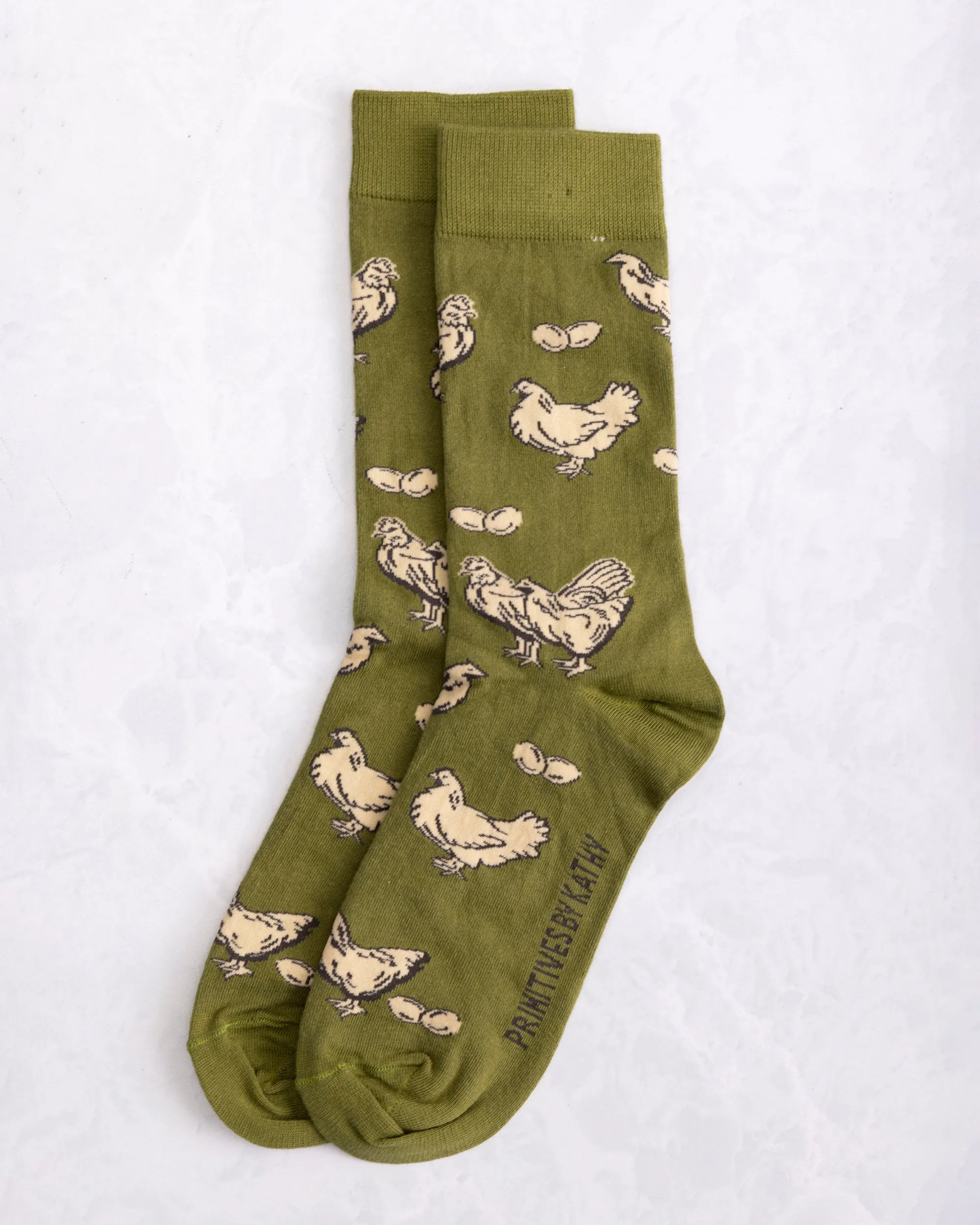 Happy Chickens - Socks - Primitives by Kathy sold by Printfresh