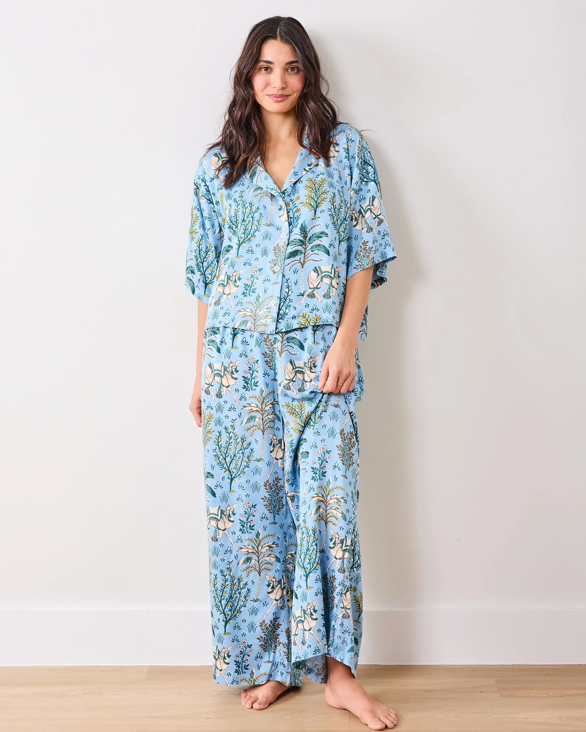 Camel's Courtyard - Original Fit Petite Eco Satin Wildest Dreams Set - Slate Blue sold by Printfresh product image thumbnail 5