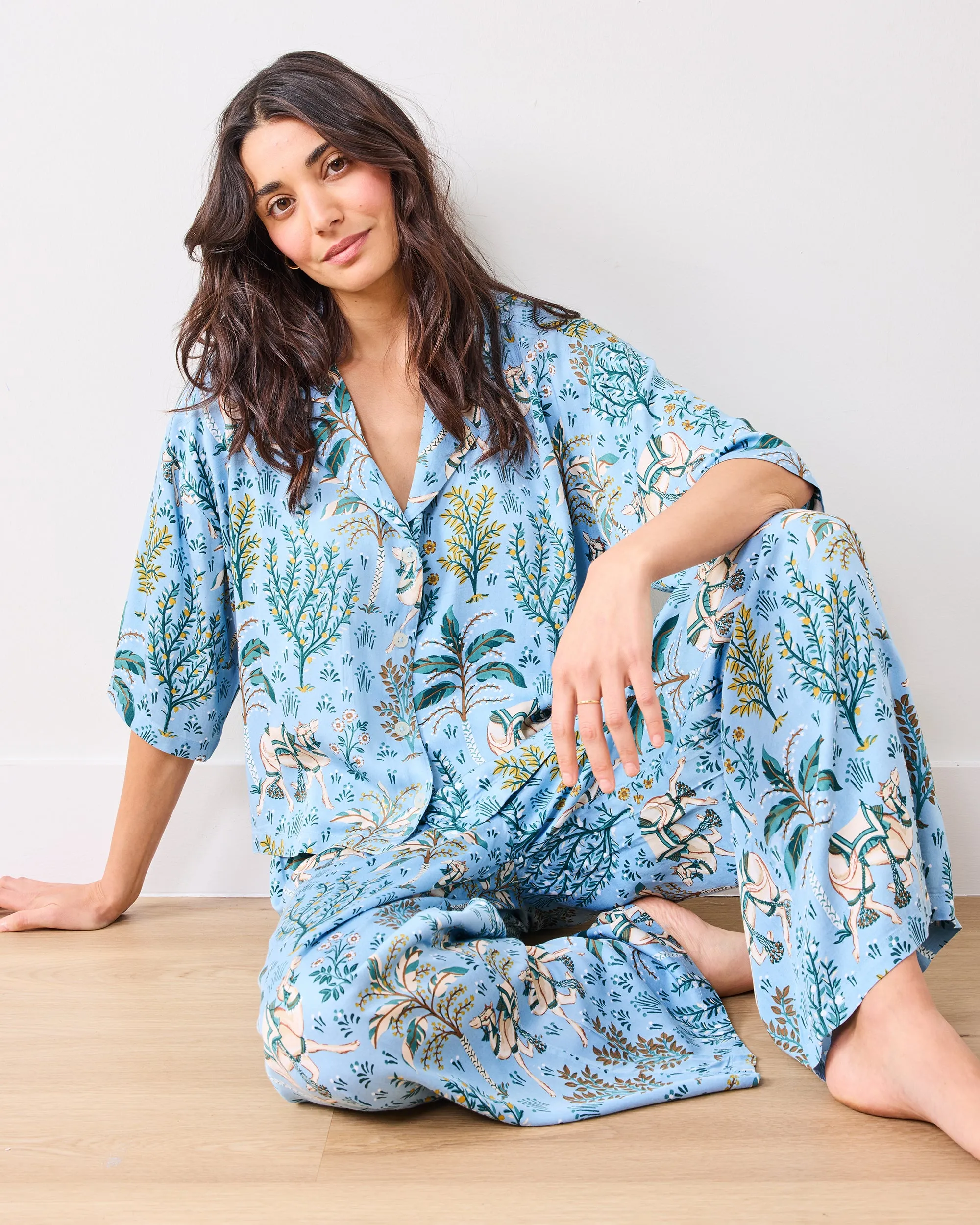 Camel's Courtyard - Original Fit Petite Eco Satin Wildest Dreams Set - Slate Blue sold by Printfresh product image thumbnail 4