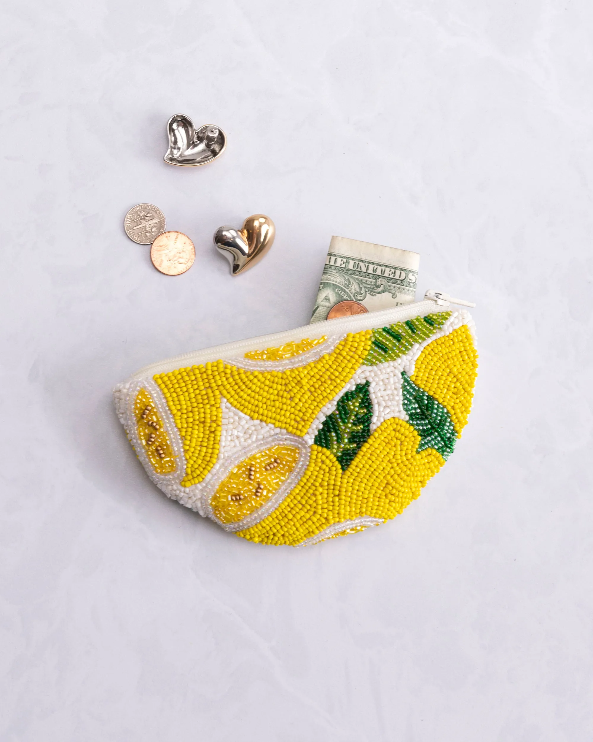 Yellow Lemon - Beaded Pouch - Tiana Designs sold by Printfresh