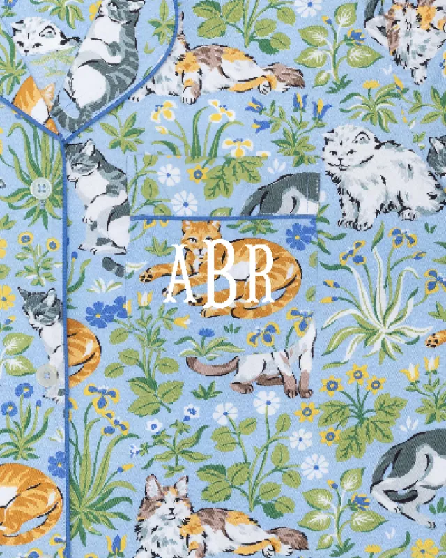 Must Love Cats - Long PJ Set - Cornflower sold by Printfresh