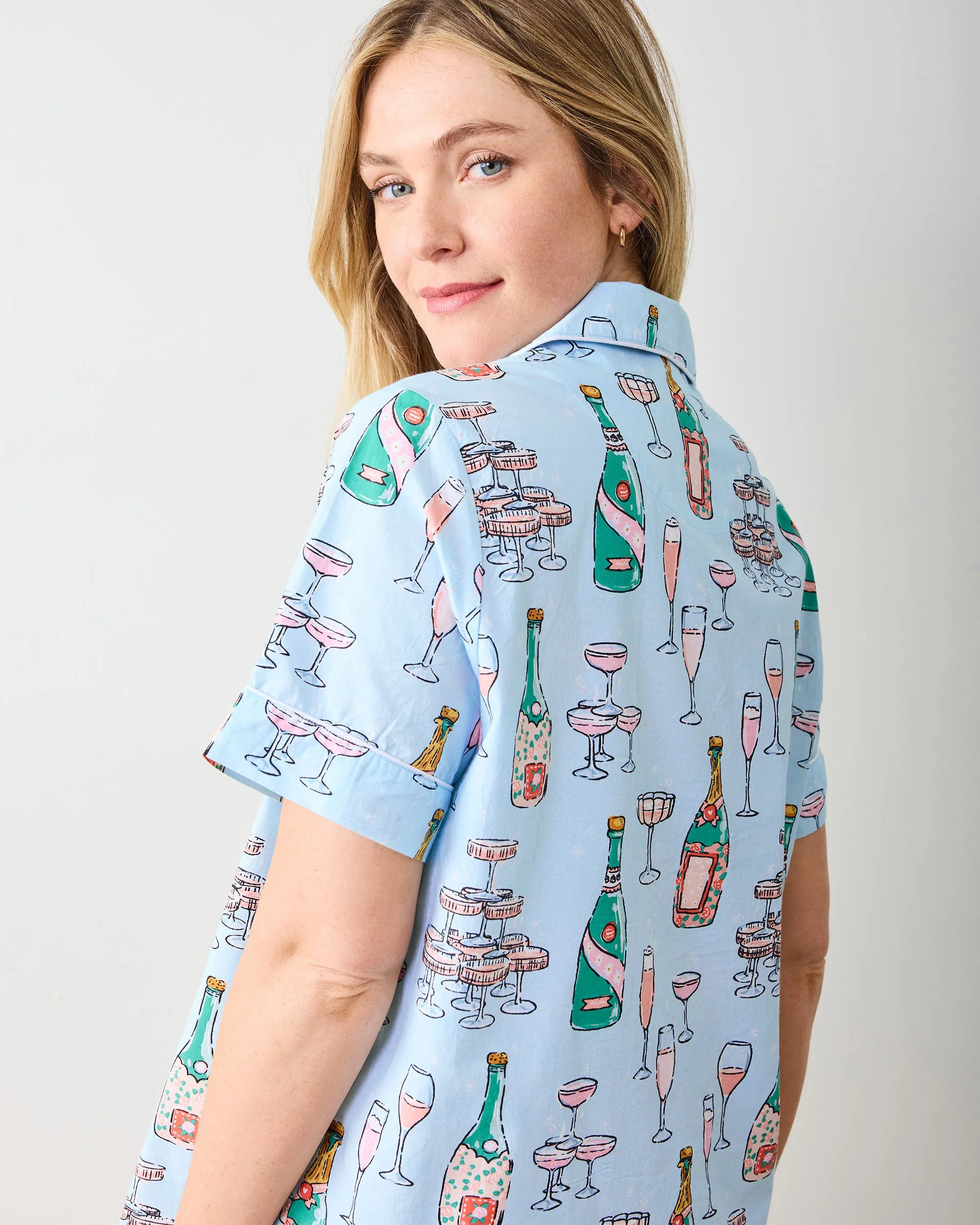 Champagne Tower - Short PJ Set - Soft Blue sold by Printfresh product image thumbnail 3