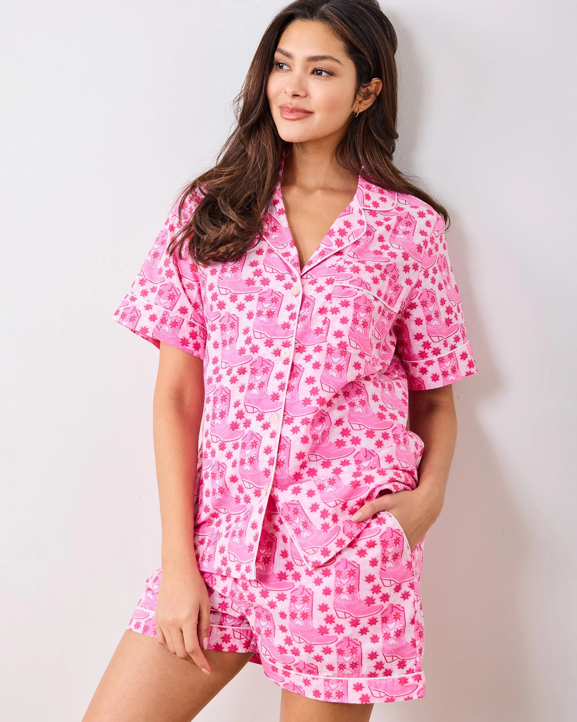 Rhinestone Cowgirl - Short PJ Set - Party Pink sold by Printfresh