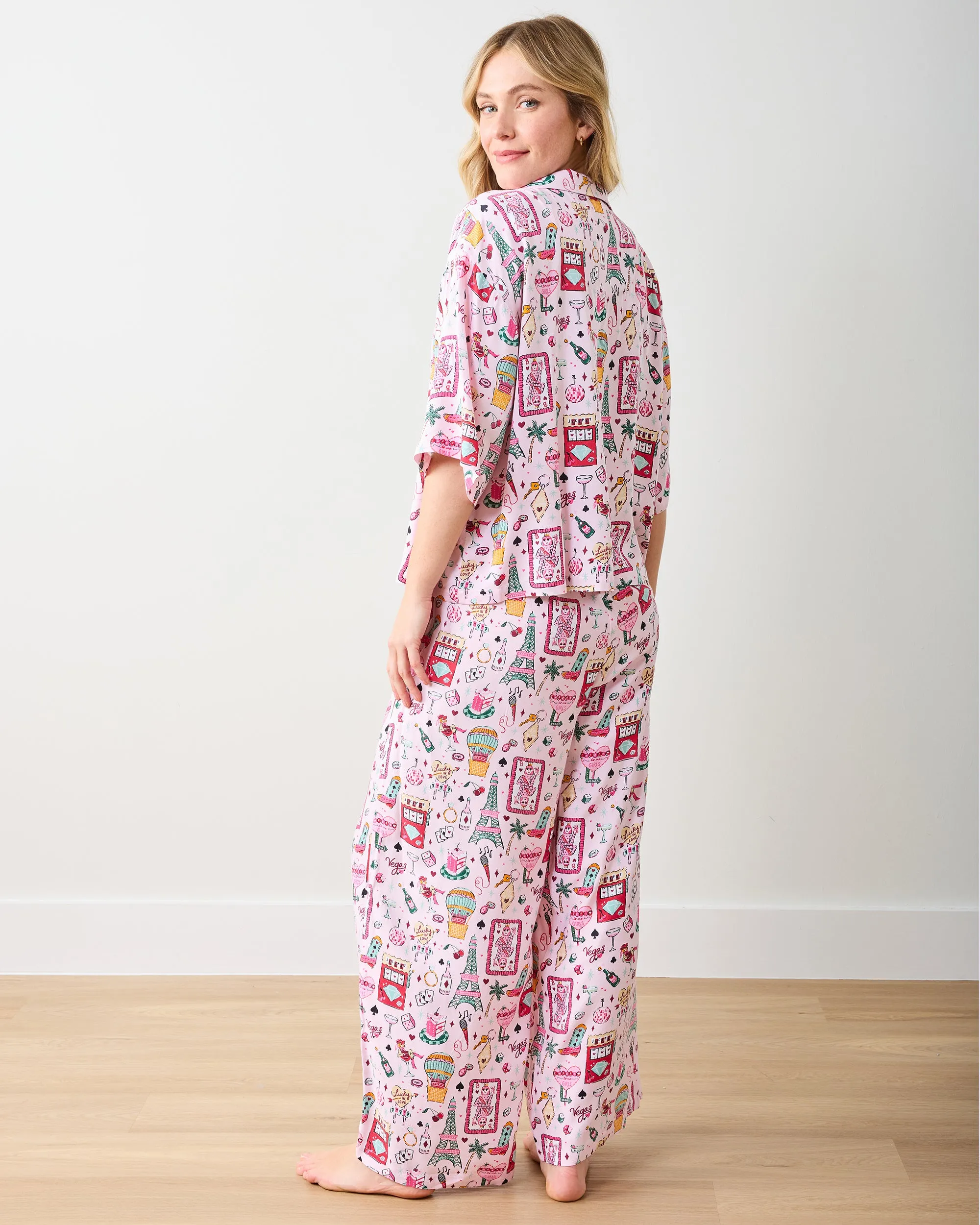 Viva Las Vegas - Petite Eco Satin Wildest Dreams Set - Lucky Pink sold by Printfresh product image thumbnail 5