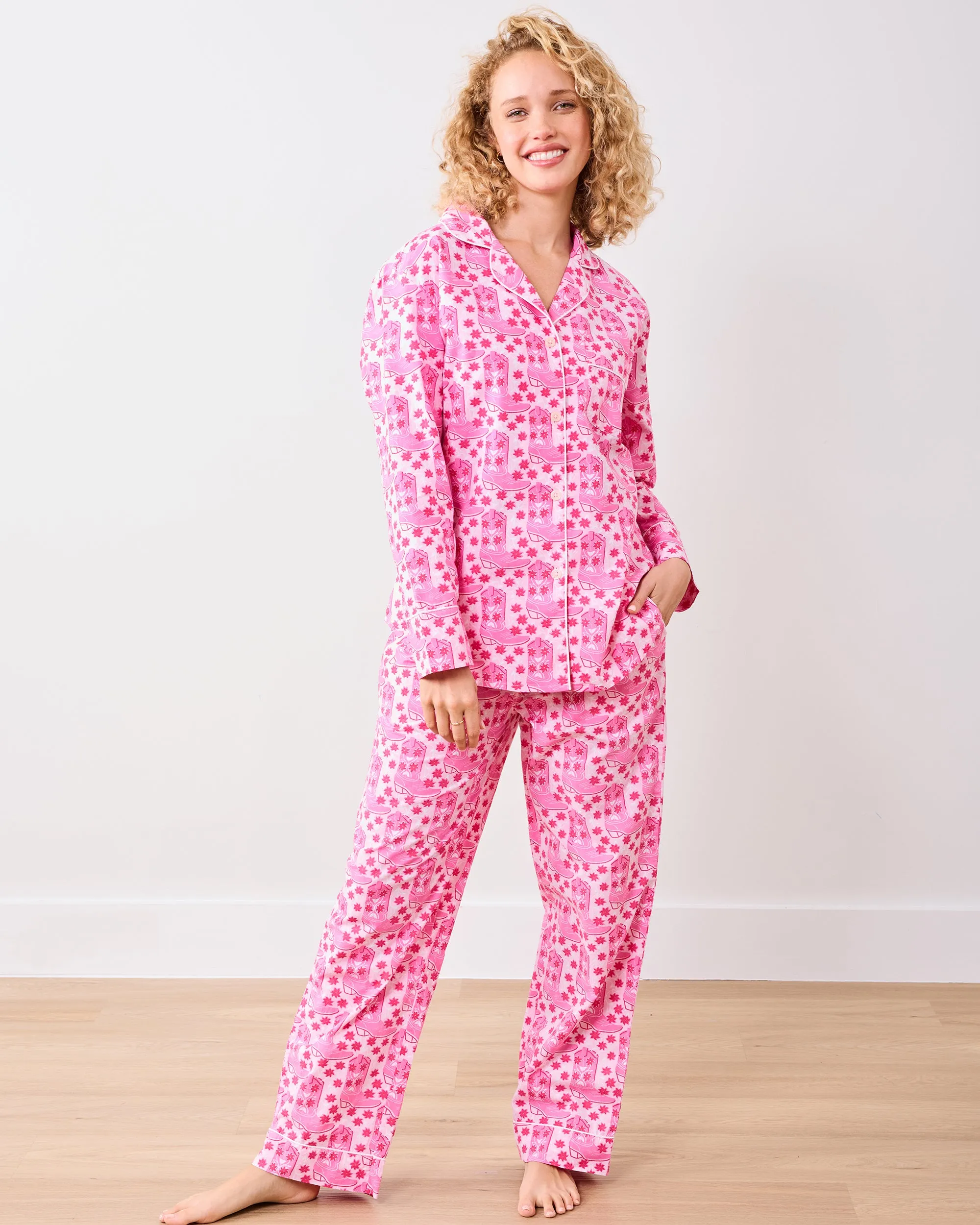 Rhinestone Cowgirl - Long PJ Set - Party Pink sold by Printfresh product image thumbnail 2