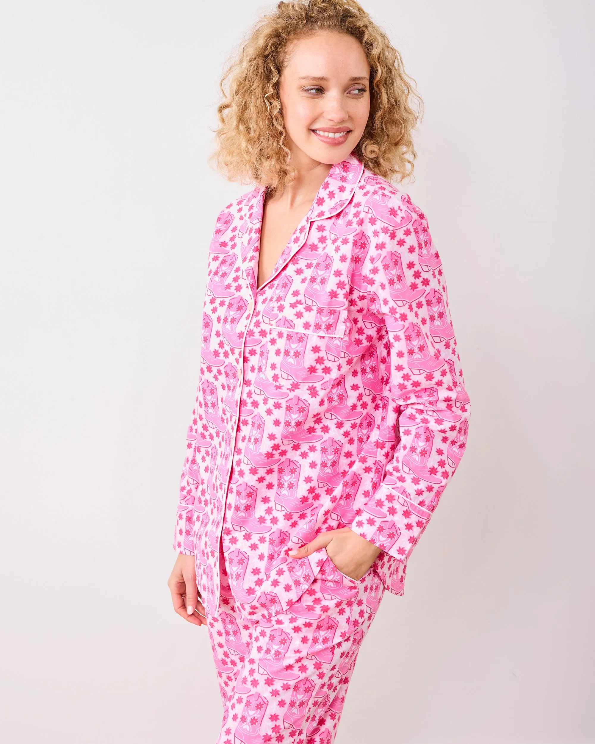 Rhinestone Cowgirl - Long PJ Set - Party Pink sold by Printfresh product image thumbnail 3