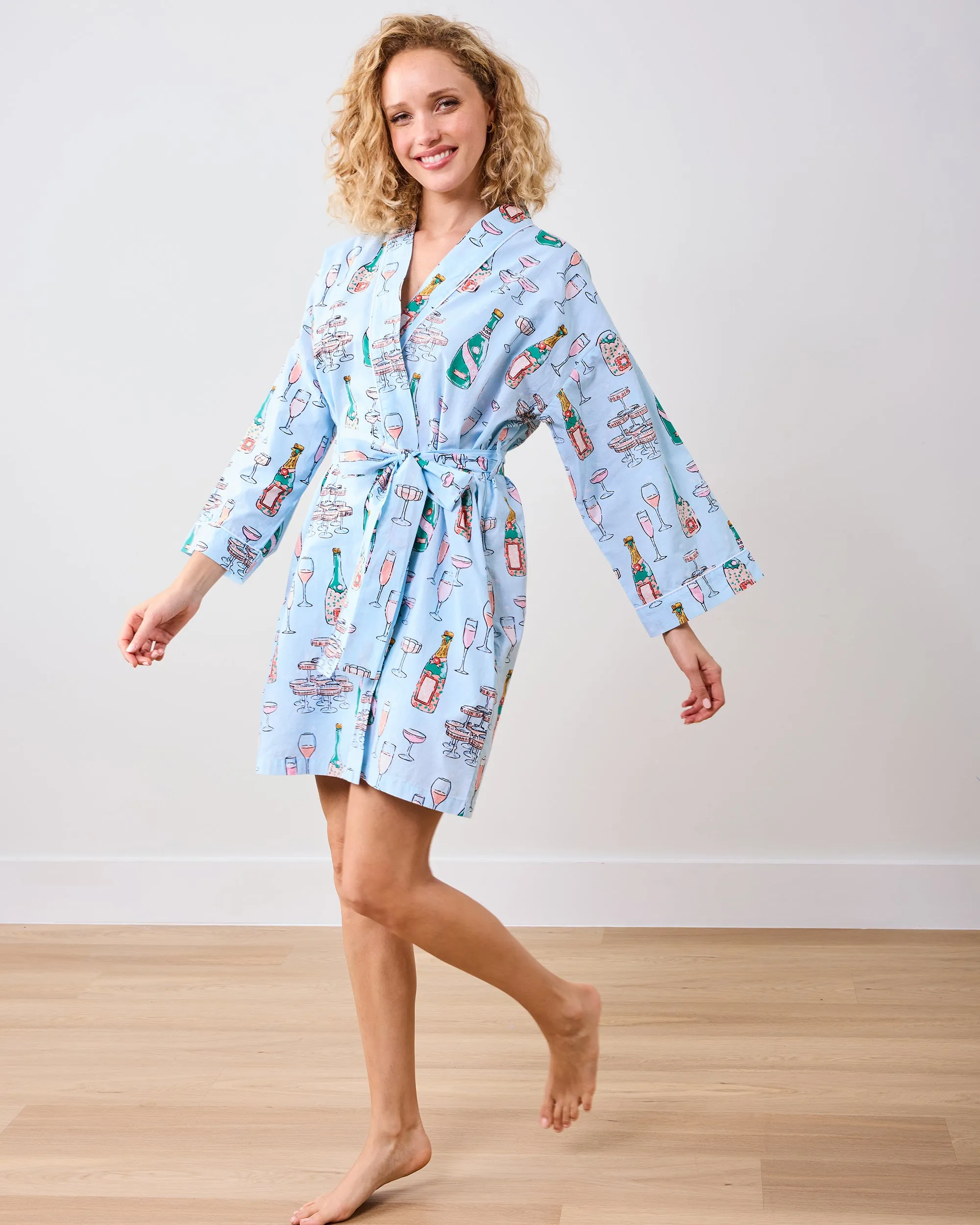 Champagne Tower - Getting Ready Robe - Soft Blue sold by Printfresh product image thumbnail 5