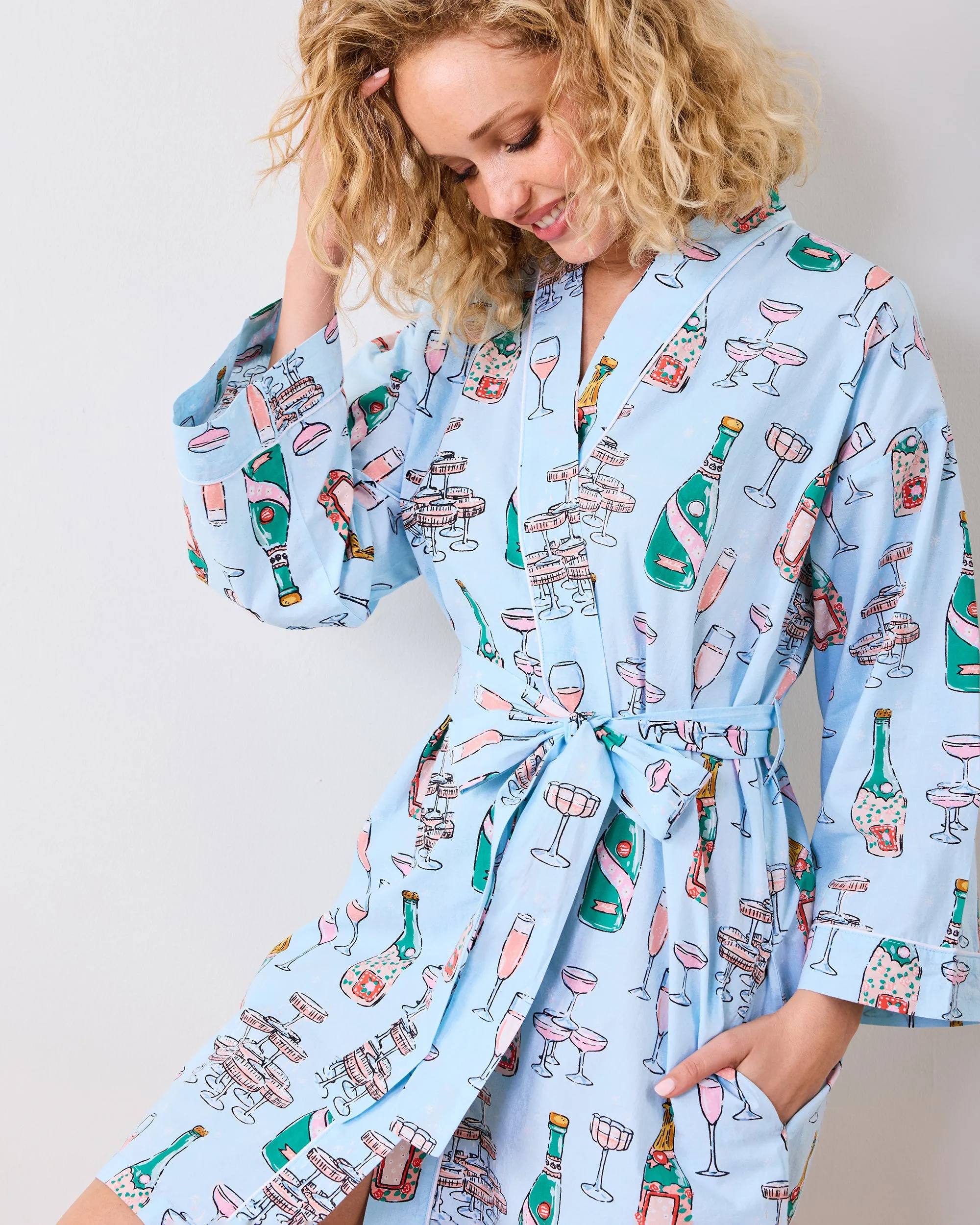 Champagne Tower - Getting Ready Robe - Soft Blue sold by Printfresh product image thumbnail 3