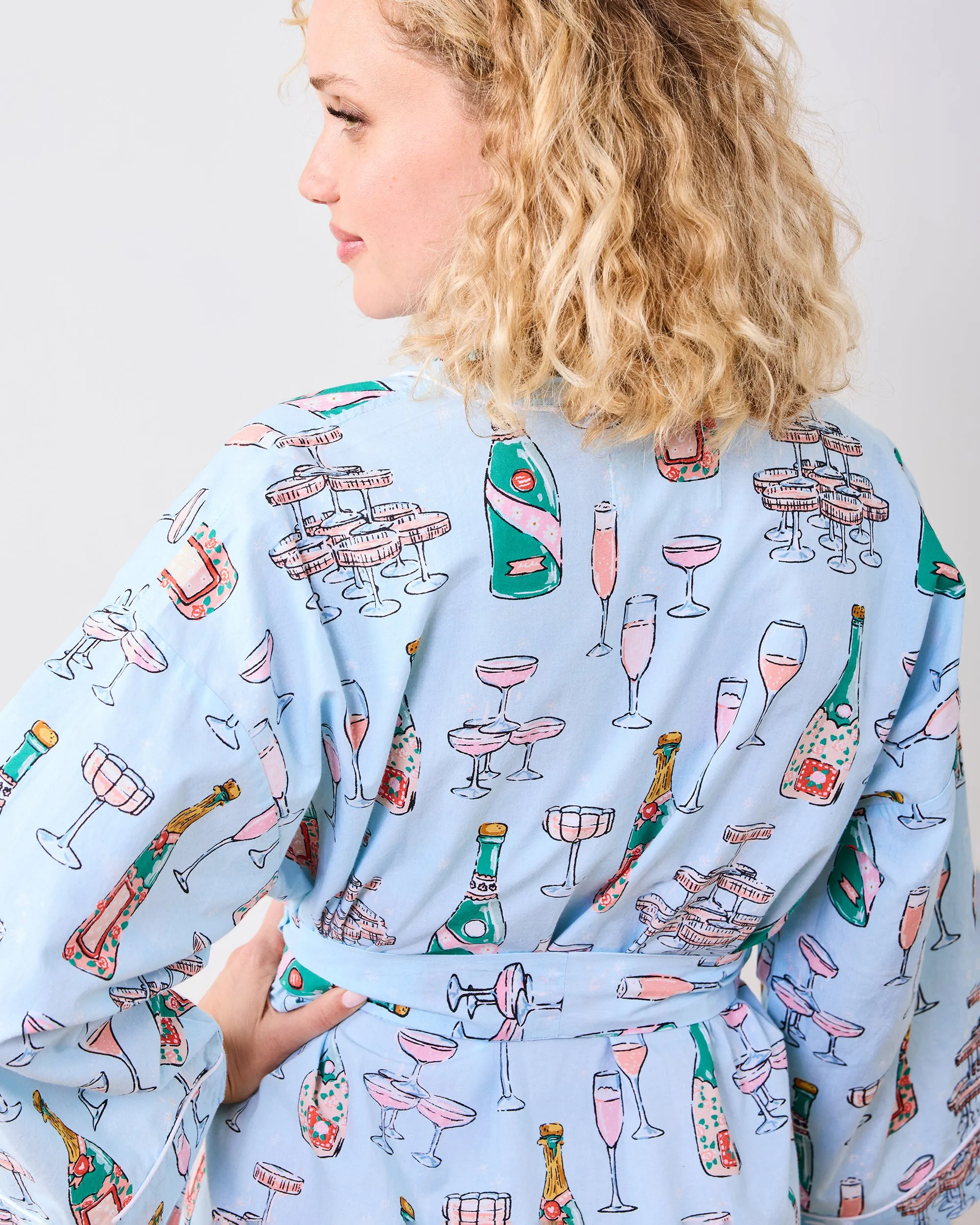 Champagne Tower - Getting Ready Robe - Soft Blue sold by Printfresh product image thumbnail 4