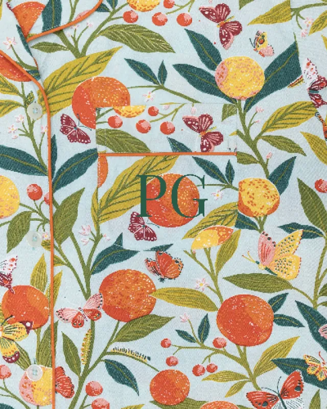 Butterfly Grove - Long PJ Set - Soft Blue sold by Printfresh