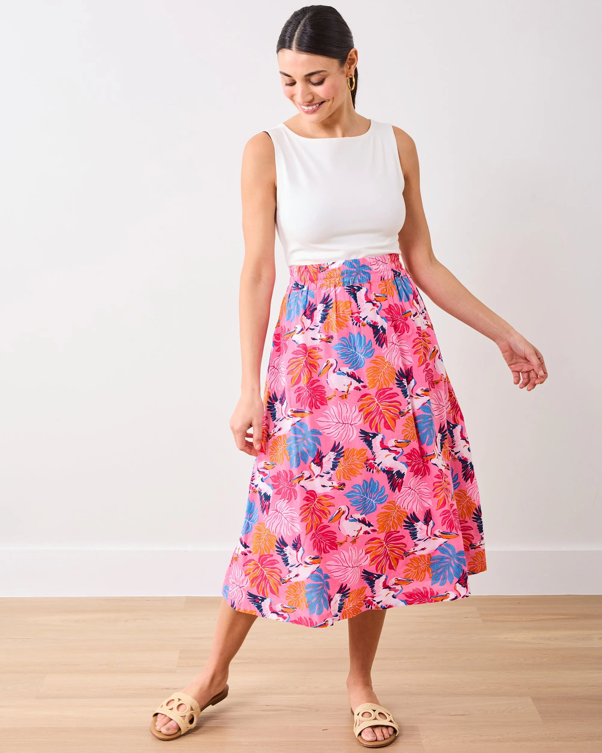 Pelican Palms - Sofia Skirt - Marina Pink sold by Printfresh product image thumbnail 2