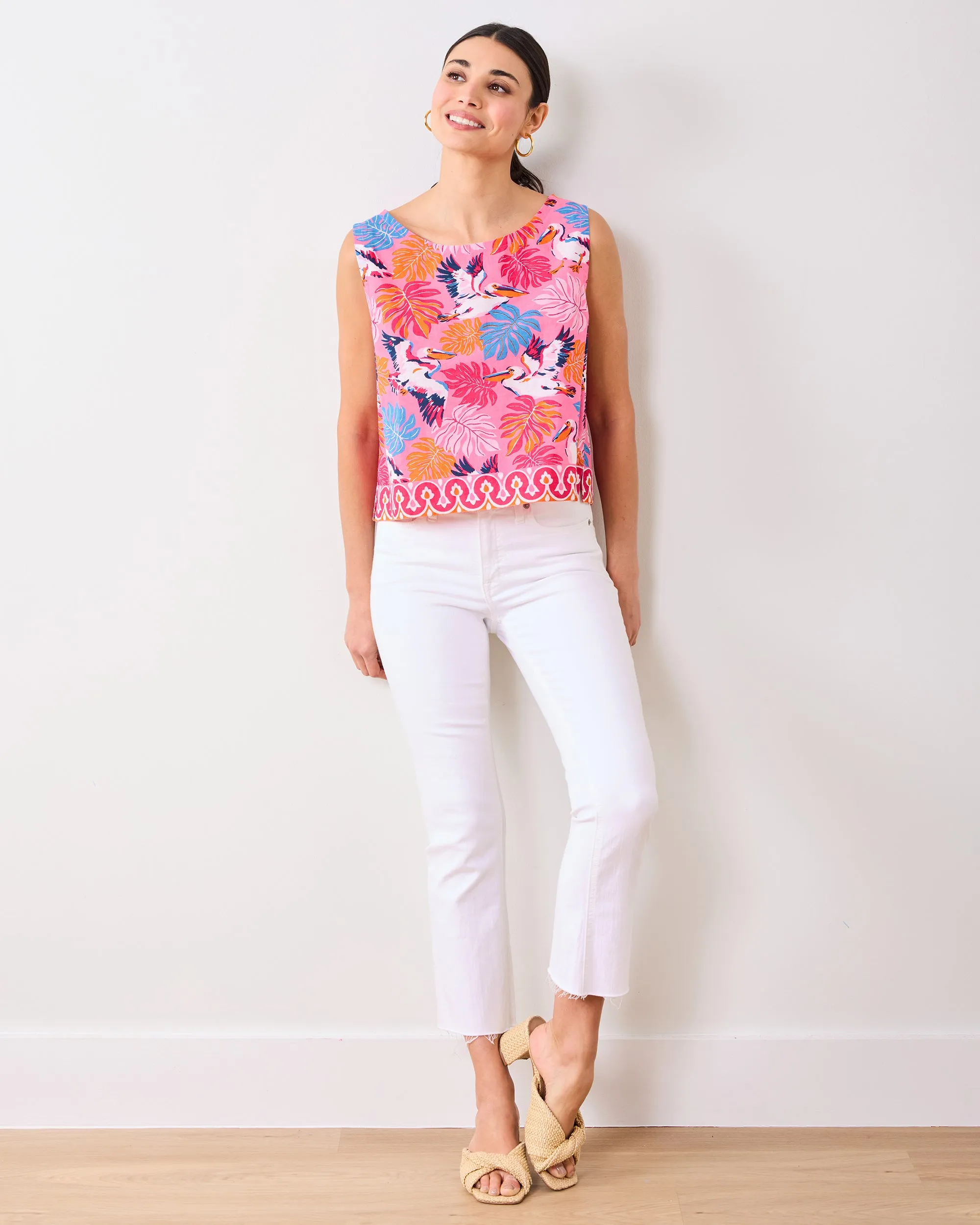 Pelican Palms - Riviera Top - Marina Pink sold by Printfresh product image thumbnail 4