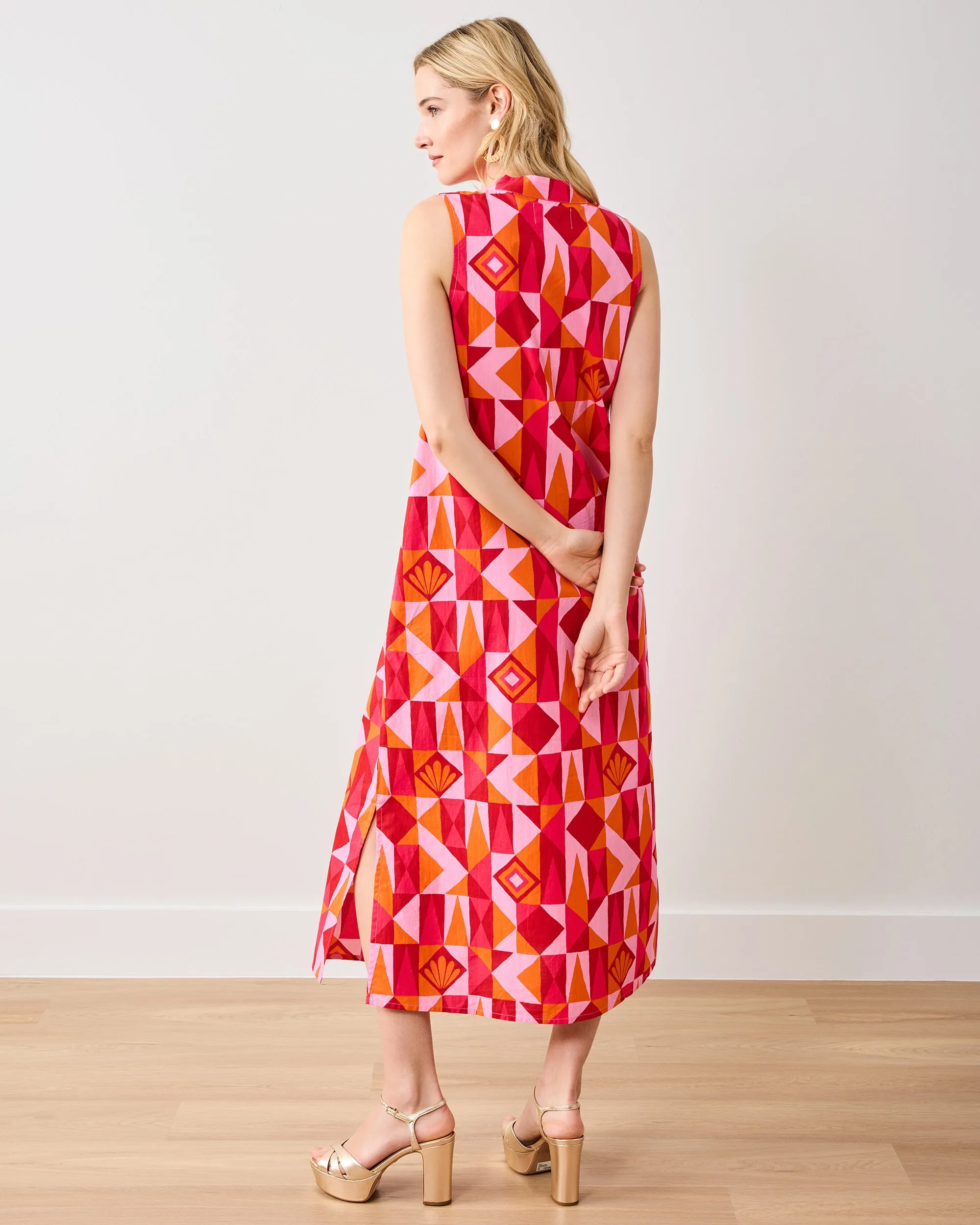 Underwater Mosaic - Ocean View Long Tunic Dress - Pink Crush sold by Printfresh product image thumbnail 4