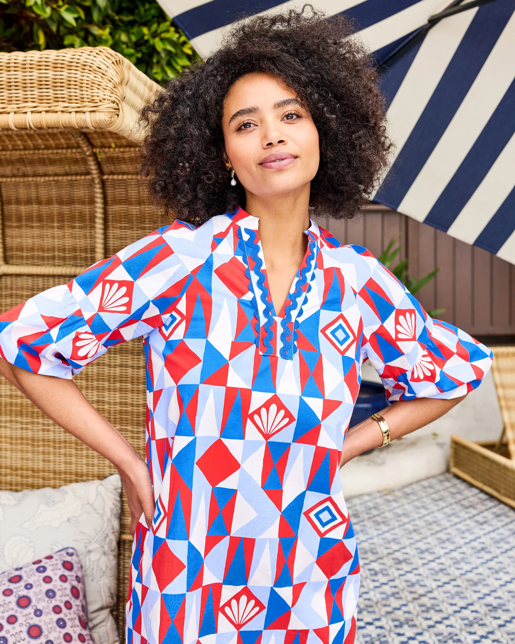 Underwater Mosaic - Isabella Dress - Retro Red sold by Printfresh