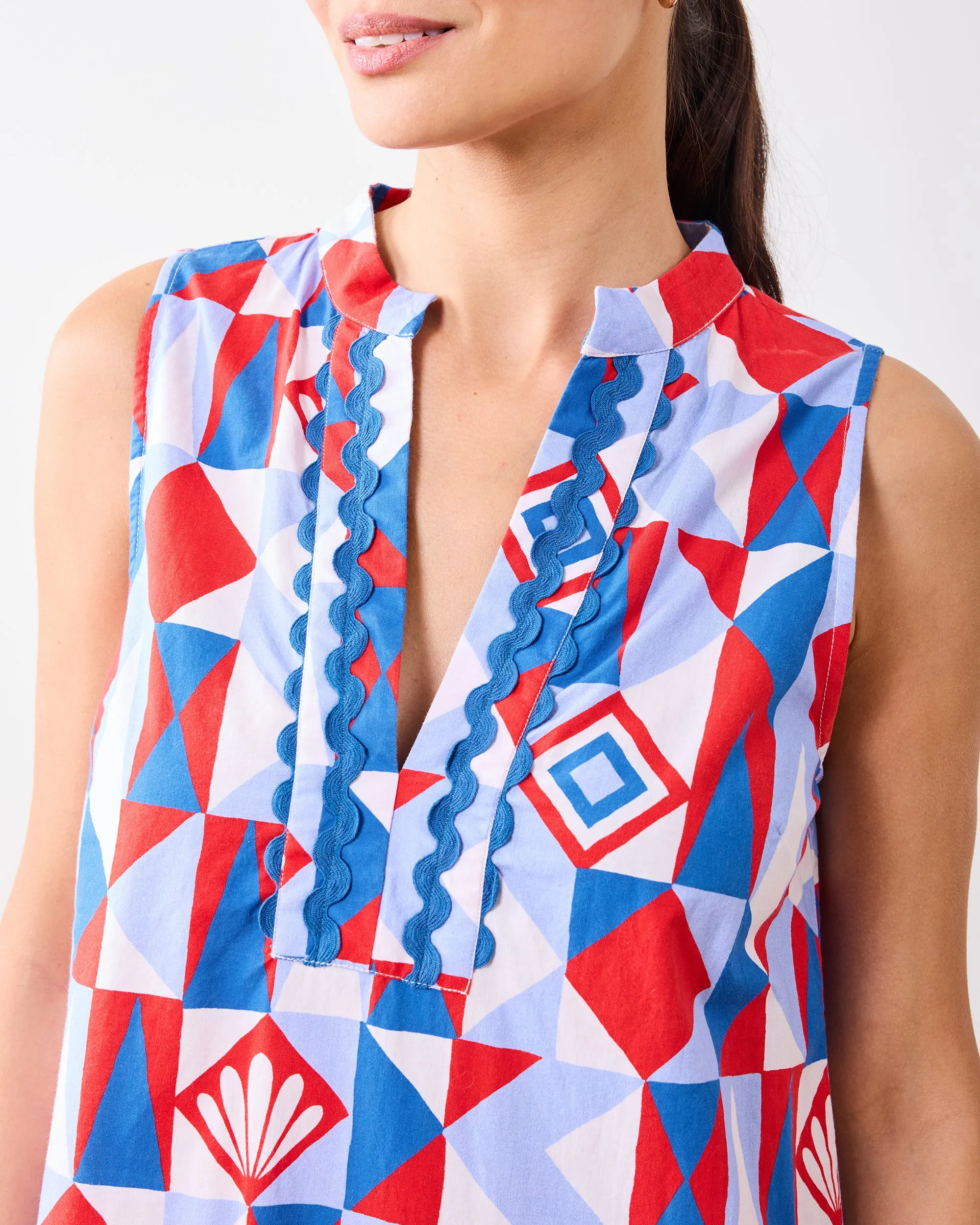 Underwater Mosaic - Ocean View Long Tunic Dress - Retro Red sold by Printfresh product image thumbnail 4