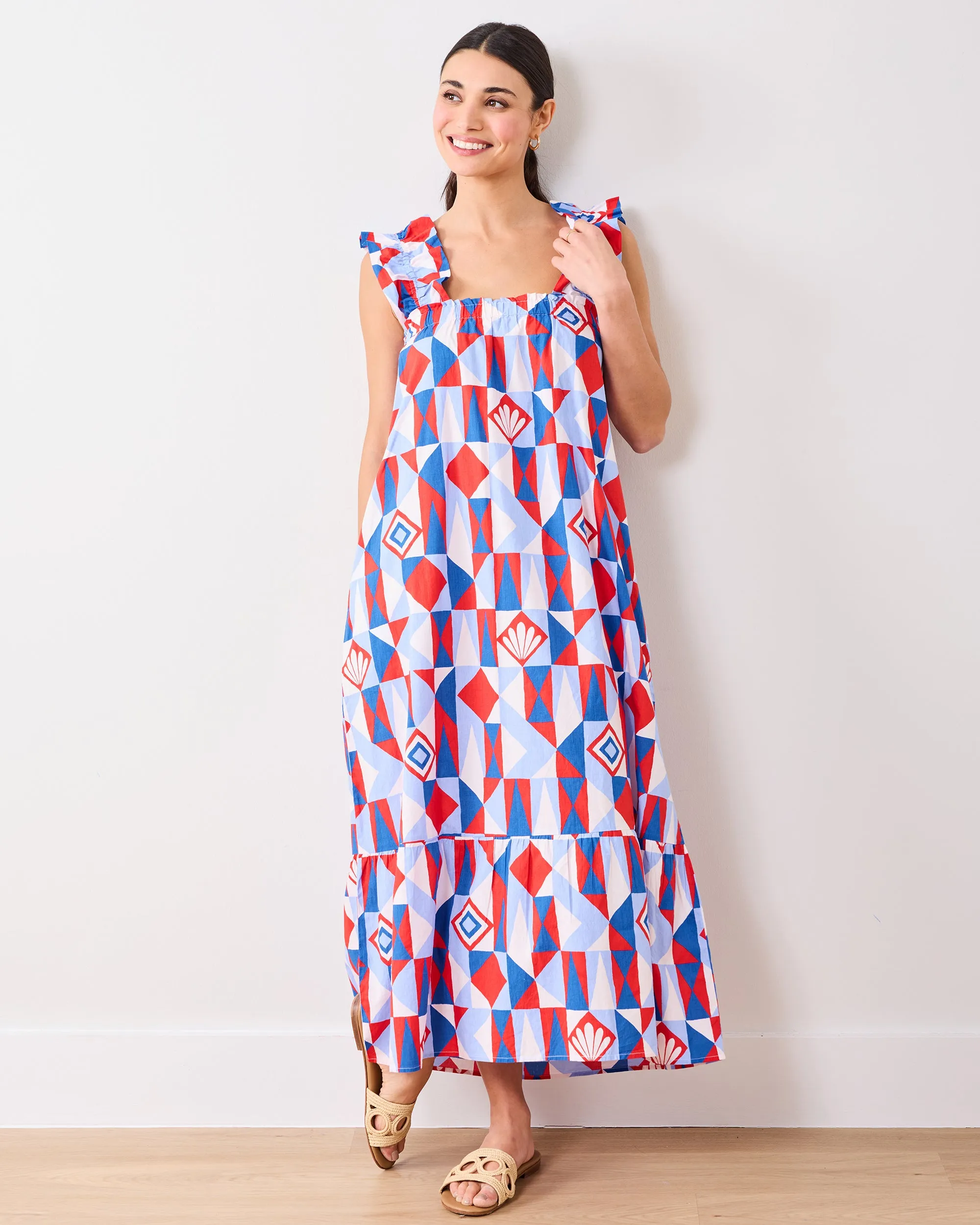 Underwater Mosaic - Serenity Dress - Retro Red sold by Printfresh product image thumbnail 2