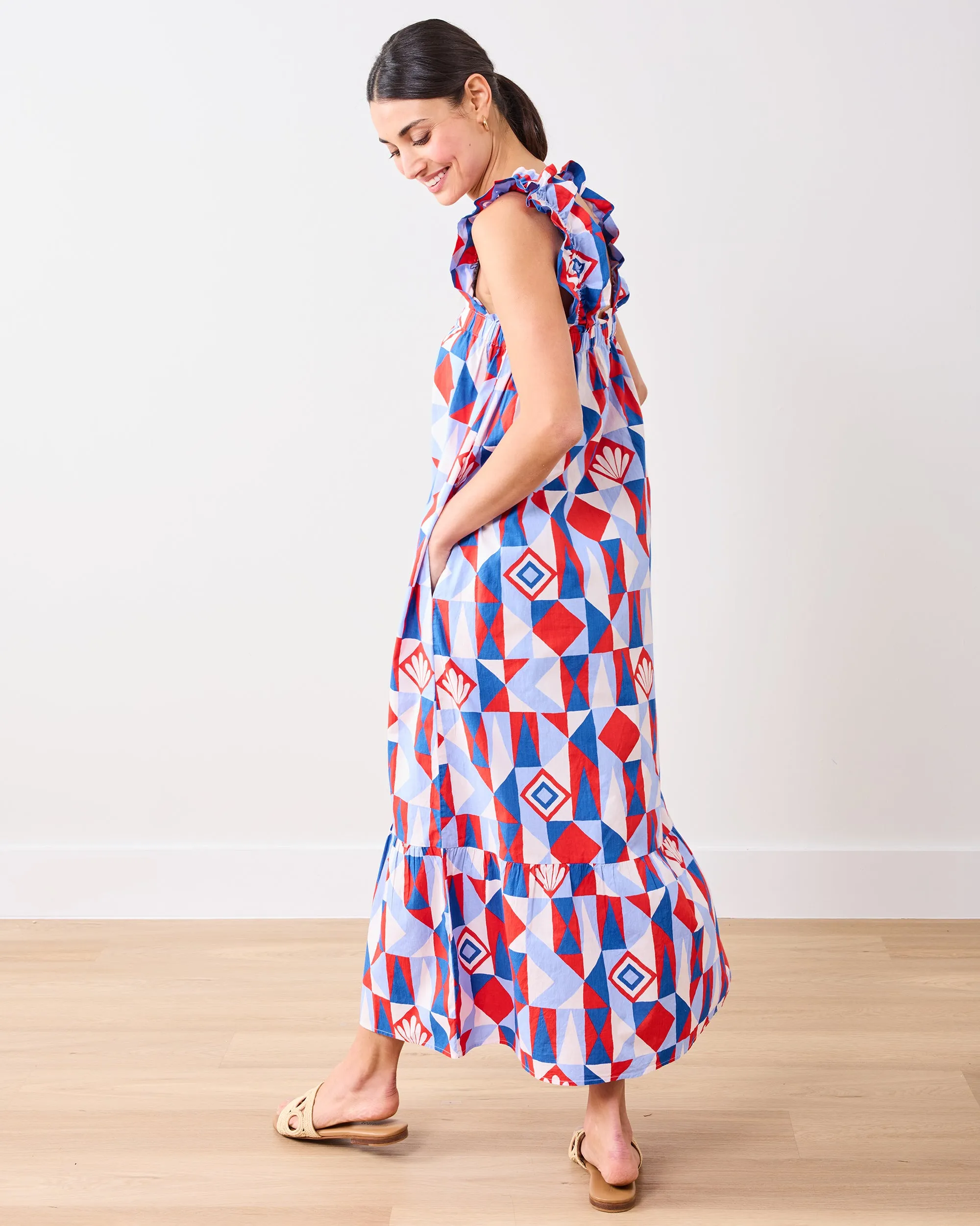 Underwater Mosaic - Serenity Dress - Retro Red sold by Printfresh product image thumbnail 5