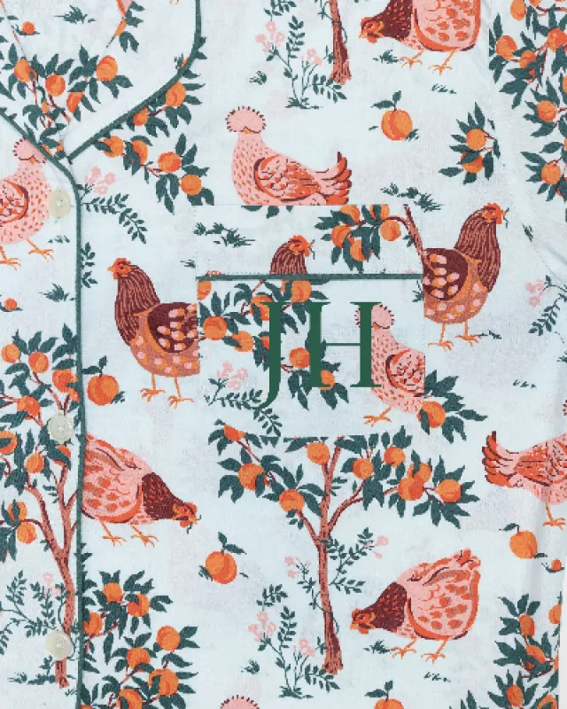 Hen House - Petite Long PJ Set - Soft Blue sold by Printfresh