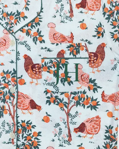 Hen House - Petite Long PJ Set - Soft Blue sold by Printfresh