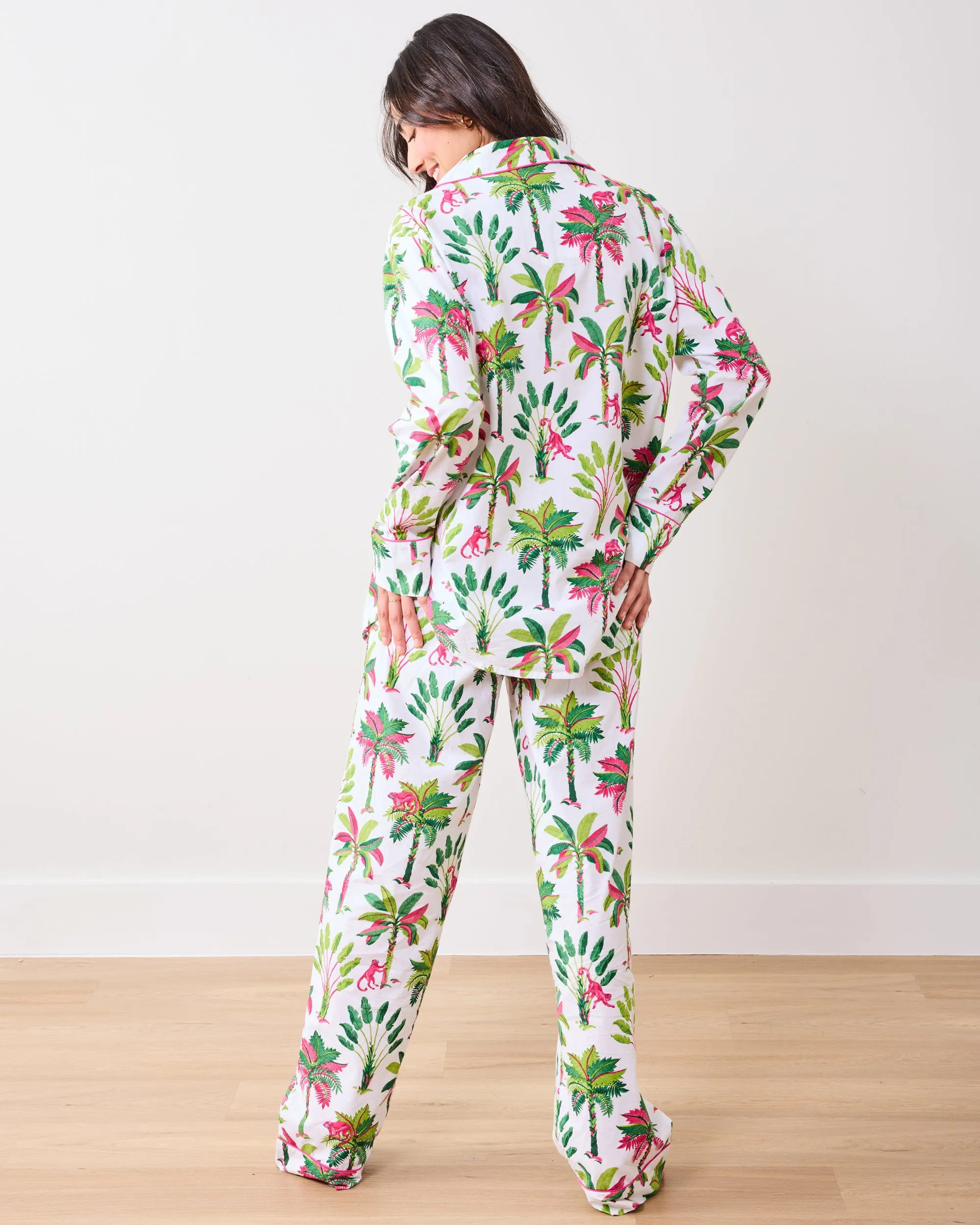 Royal Palms - Petite Long PJ Set - Pink Basil sold by Printfresh product image thumbnail 3