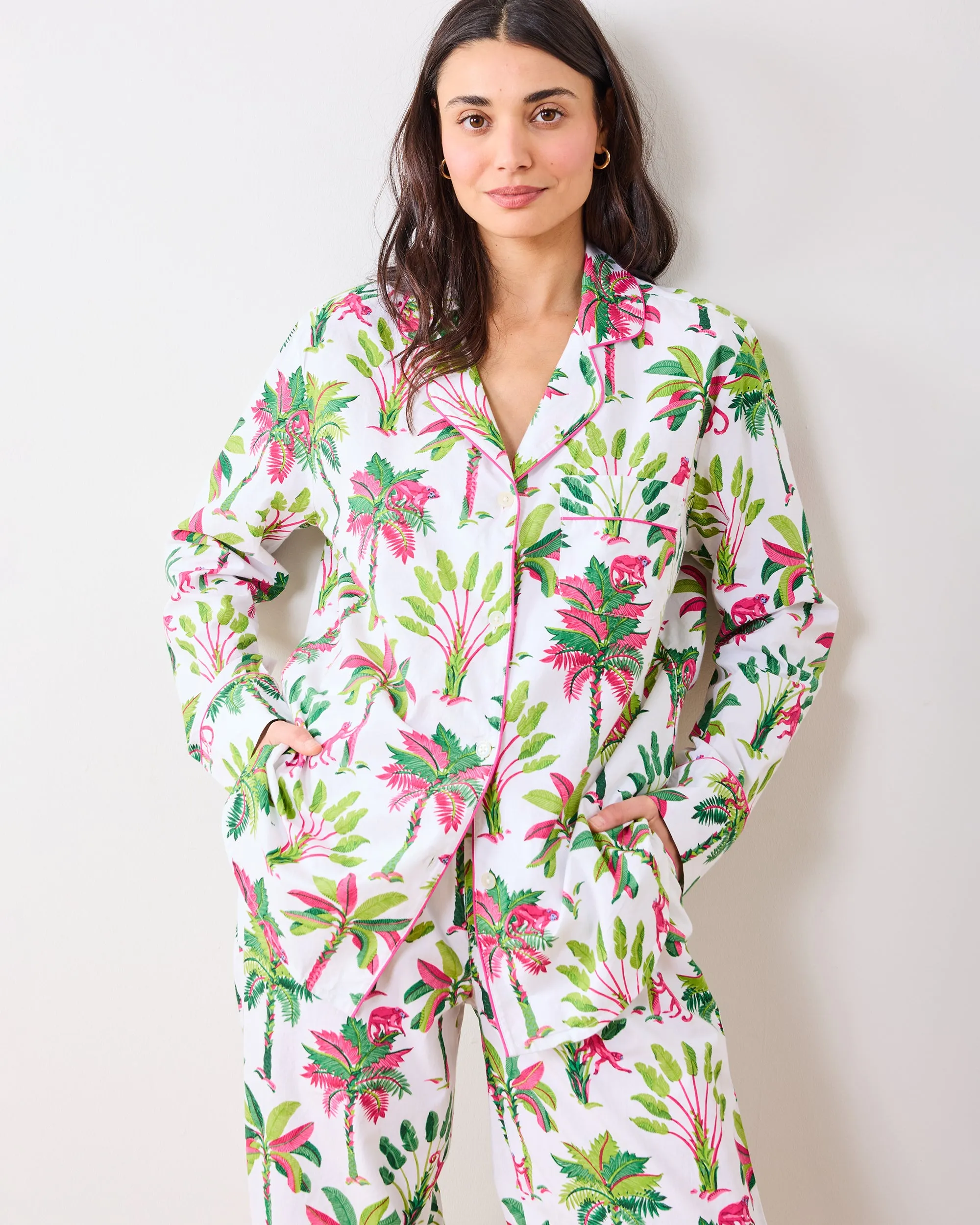 Royal Palms - Tall Long PJ Set - Pink Basil sold by Printfresh product image thumbnail 3