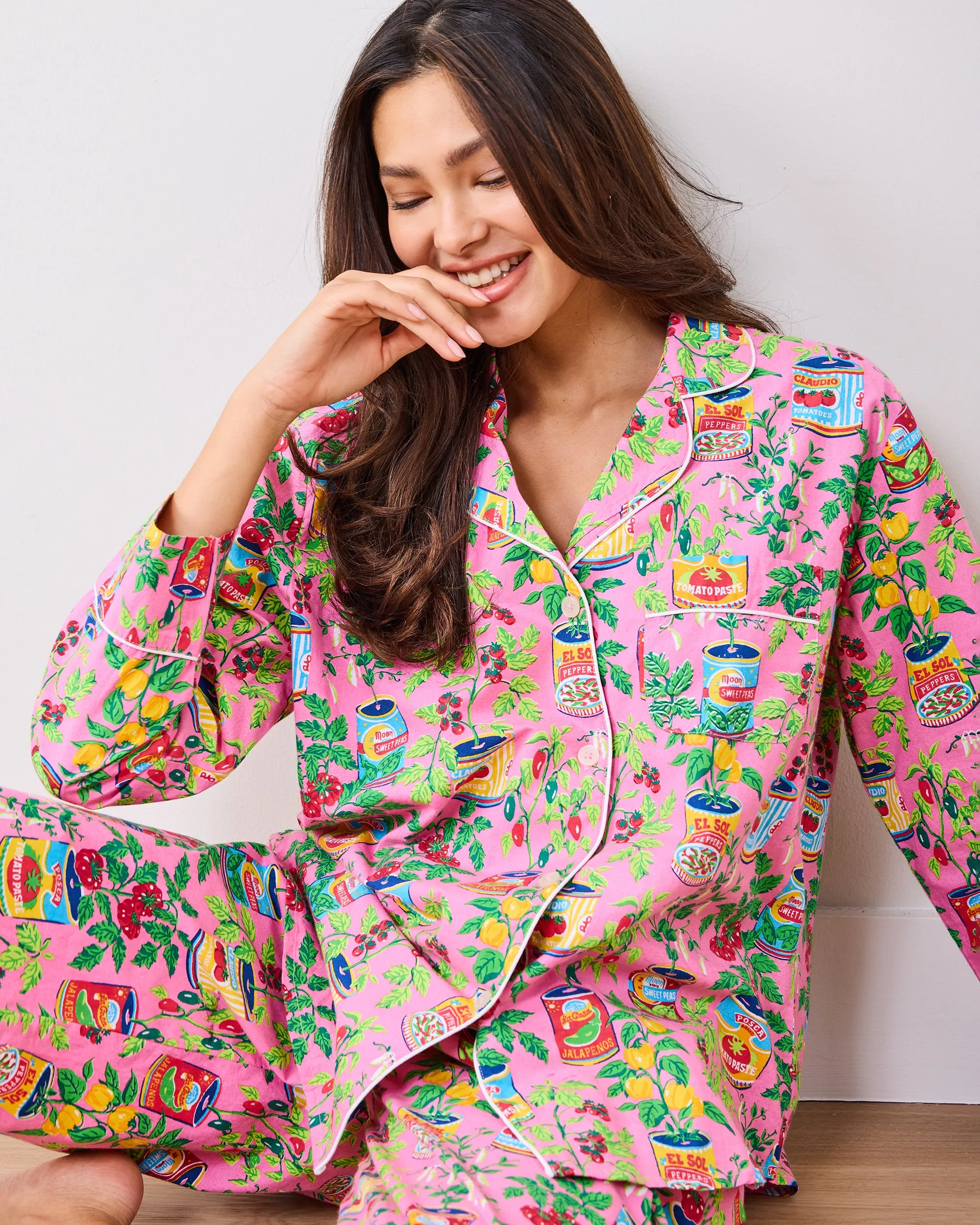 Kitchen Garden - Petite Long PJ Set - Rose sold by Printfresh