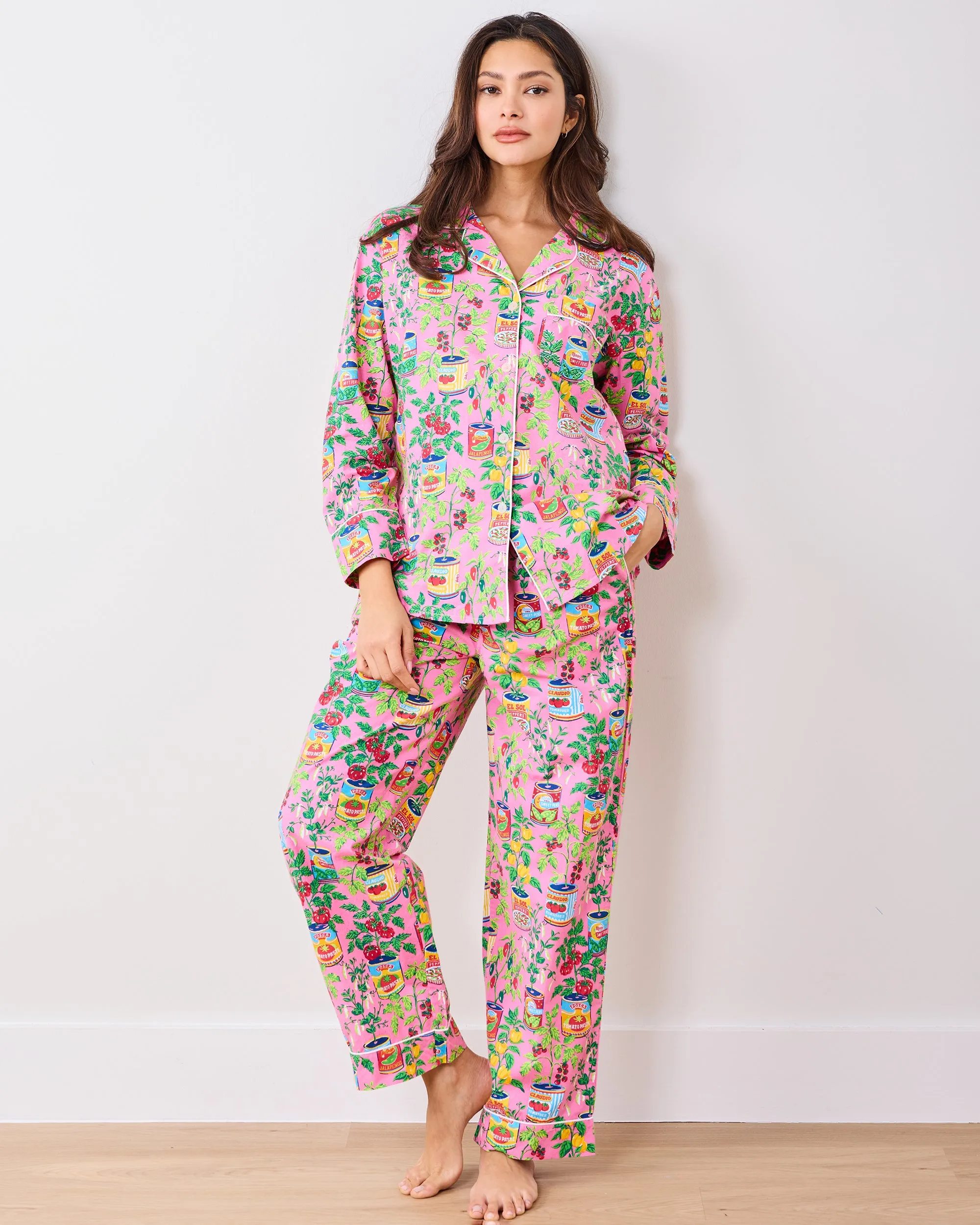 Kitchen Garden - Petite Long PJ Set - Rose sold by Printfresh product image thumbnail 5