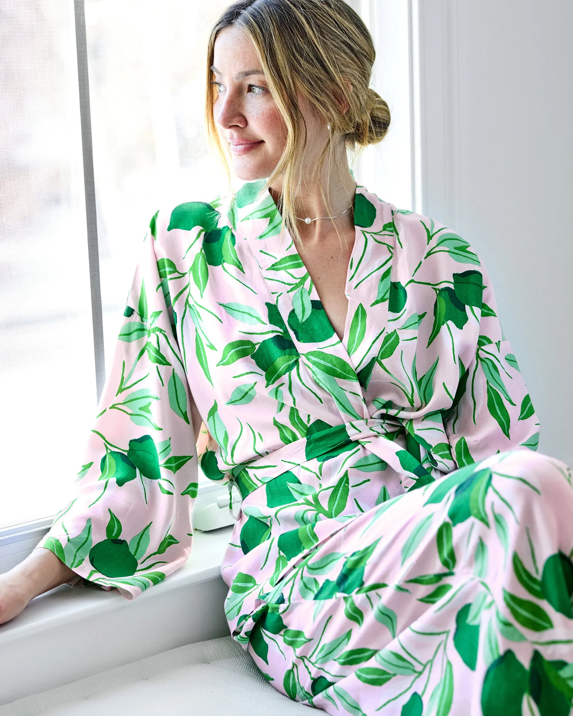 Lime Zest - Eco Satin Wrap Set - Pink Salt sold by Printfresh