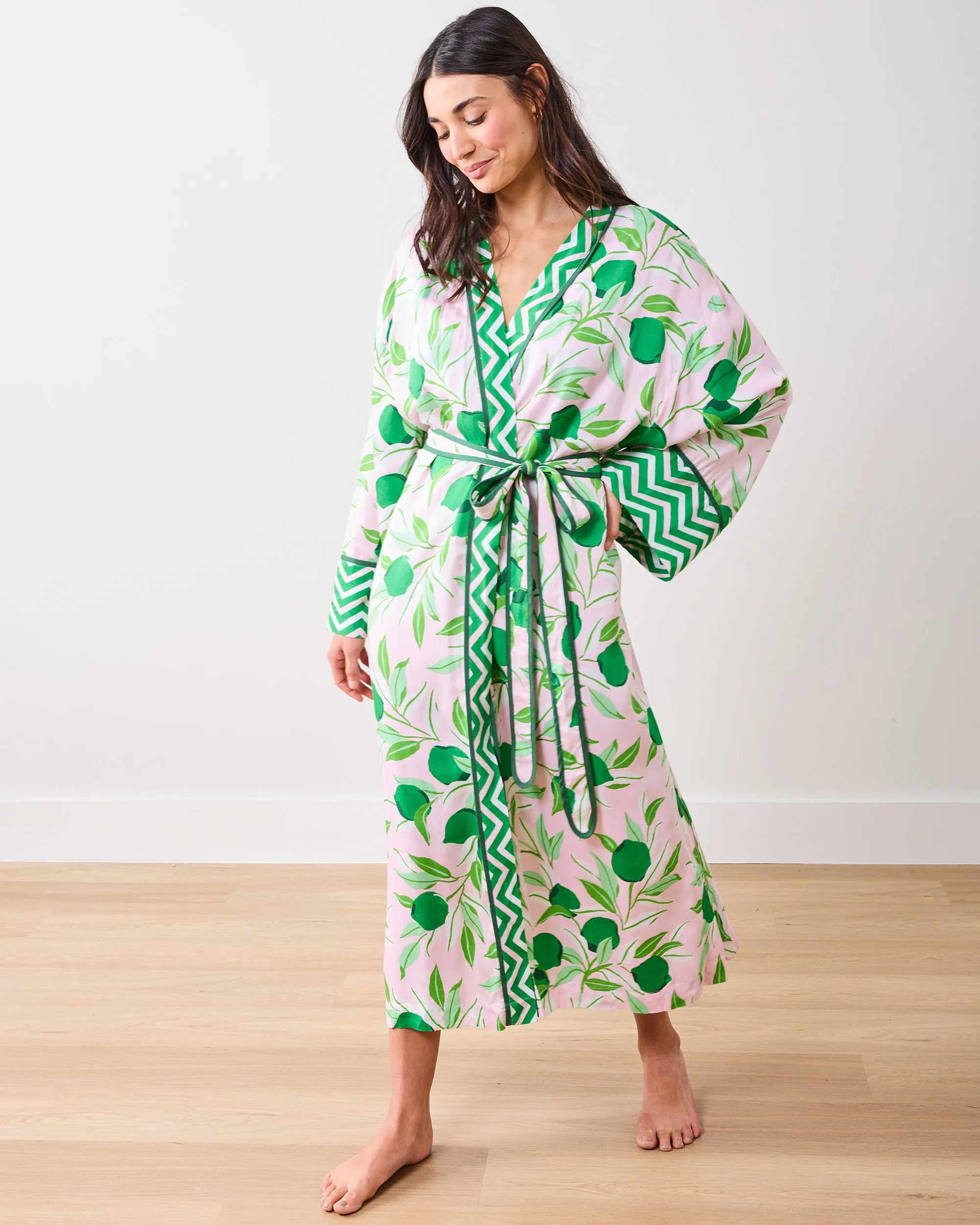 Lime Zest - Eco Satin Robe - Pink Salt sold by Printfresh product image thumbnail 2