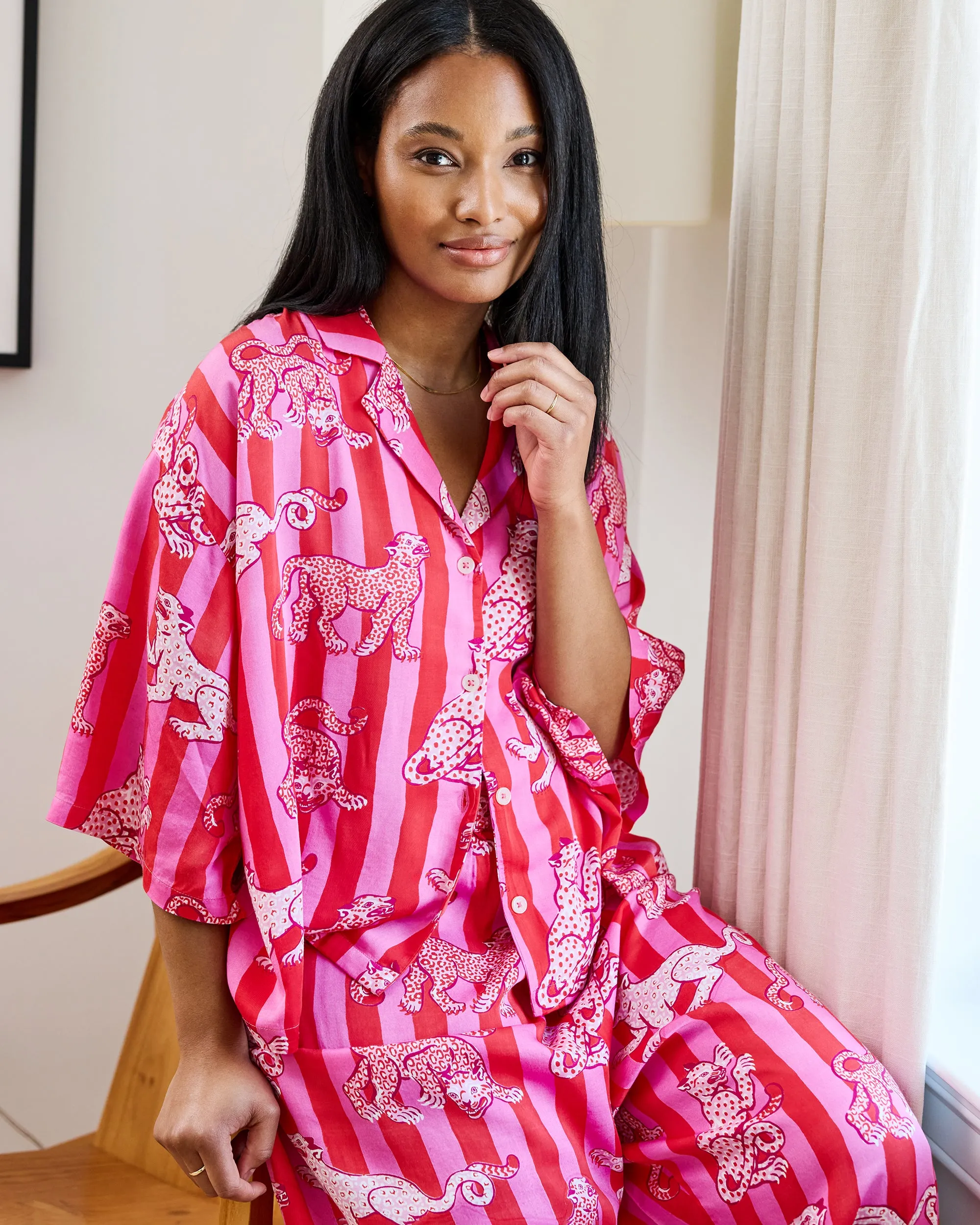 Leopard Stripes - Eco Satin Wildest Dreams Set - Pink Cabana sold by Printfresh product image thumbnail 5