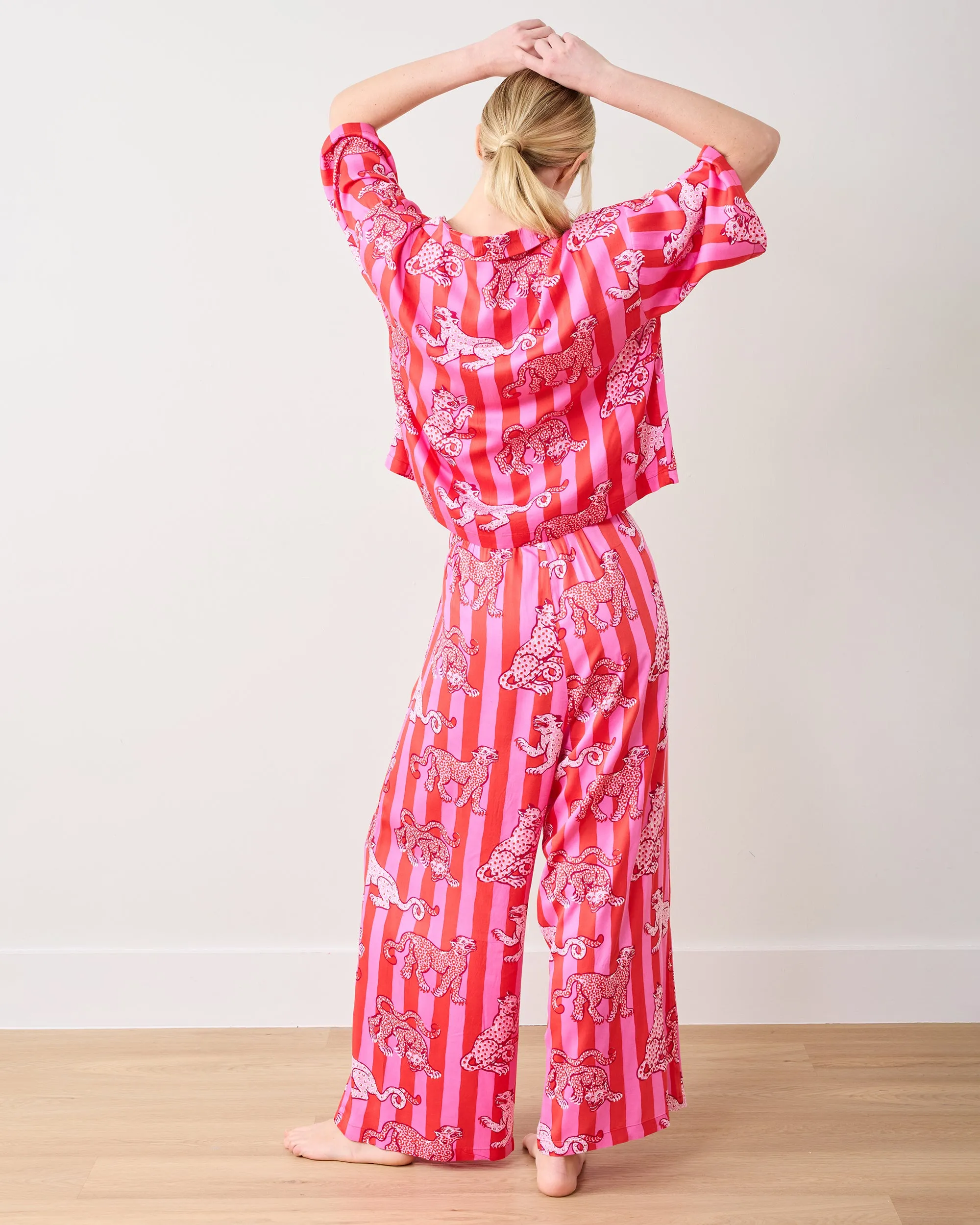 Leopard Stripes - Eco Satin Wildest Dreams Set - Pink Cabana sold by Printfresh product image thumbnail 4