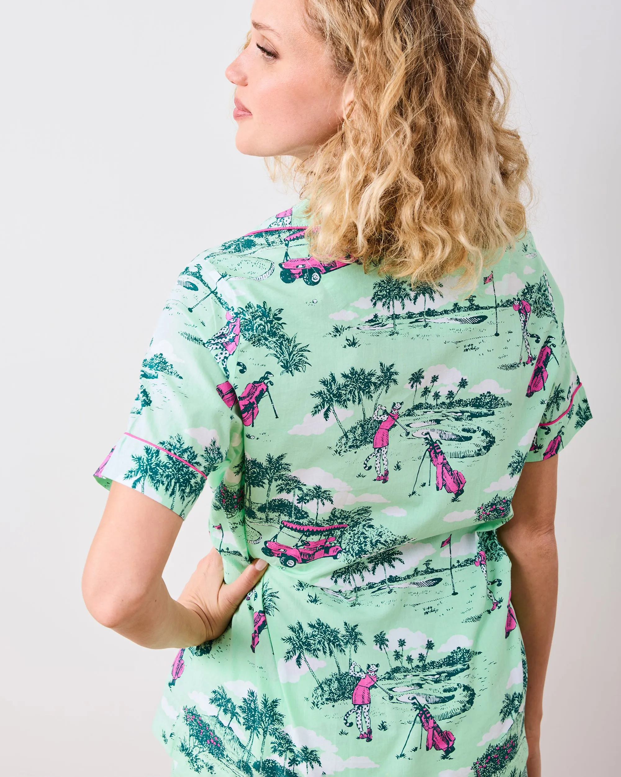 Golf Toile - Petite Short PJ Set - Putting Green sold by Printfresh product image thumbnail 3