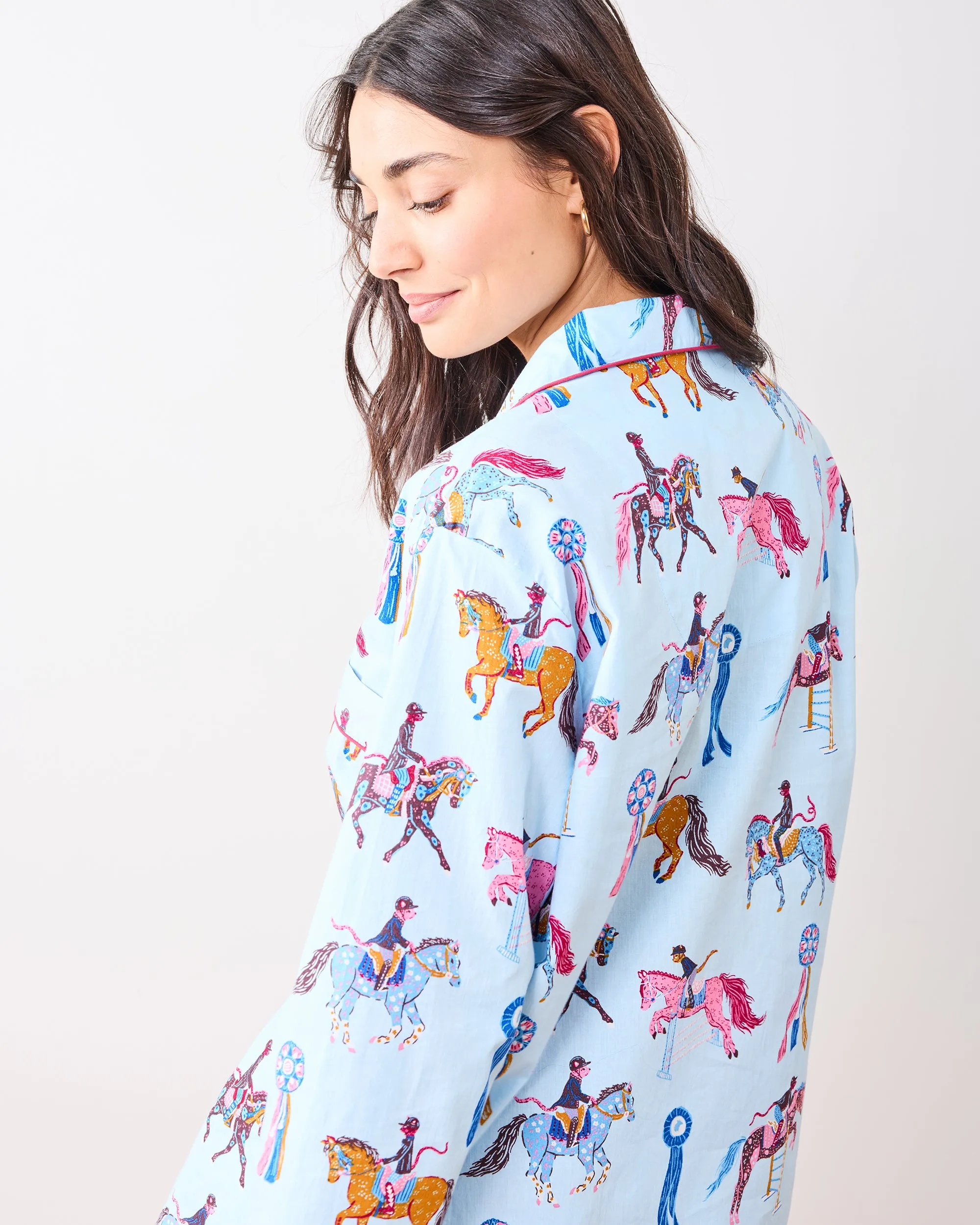Horse Show - Petite Long PJ Set - Blue Ribbon sold by Printfresh product image thumbnail 3