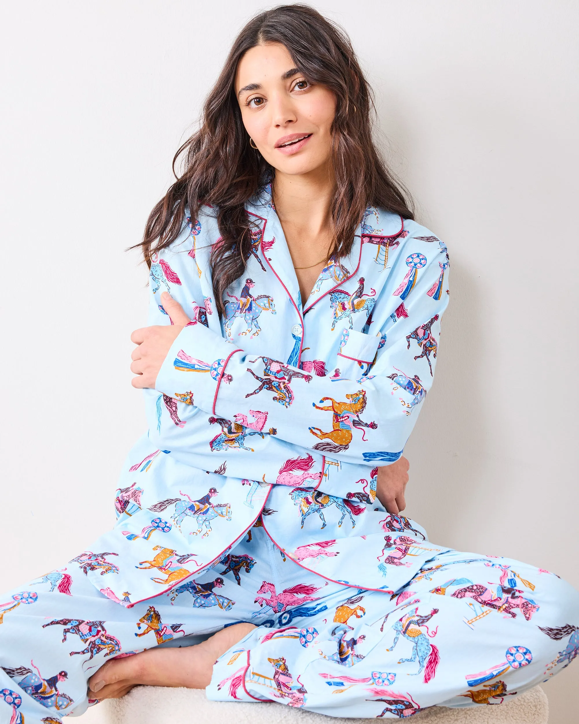 Horse Show - Petite Long PJ Set - Blue Ribbon sold by Printfresh product image thumbnail 4