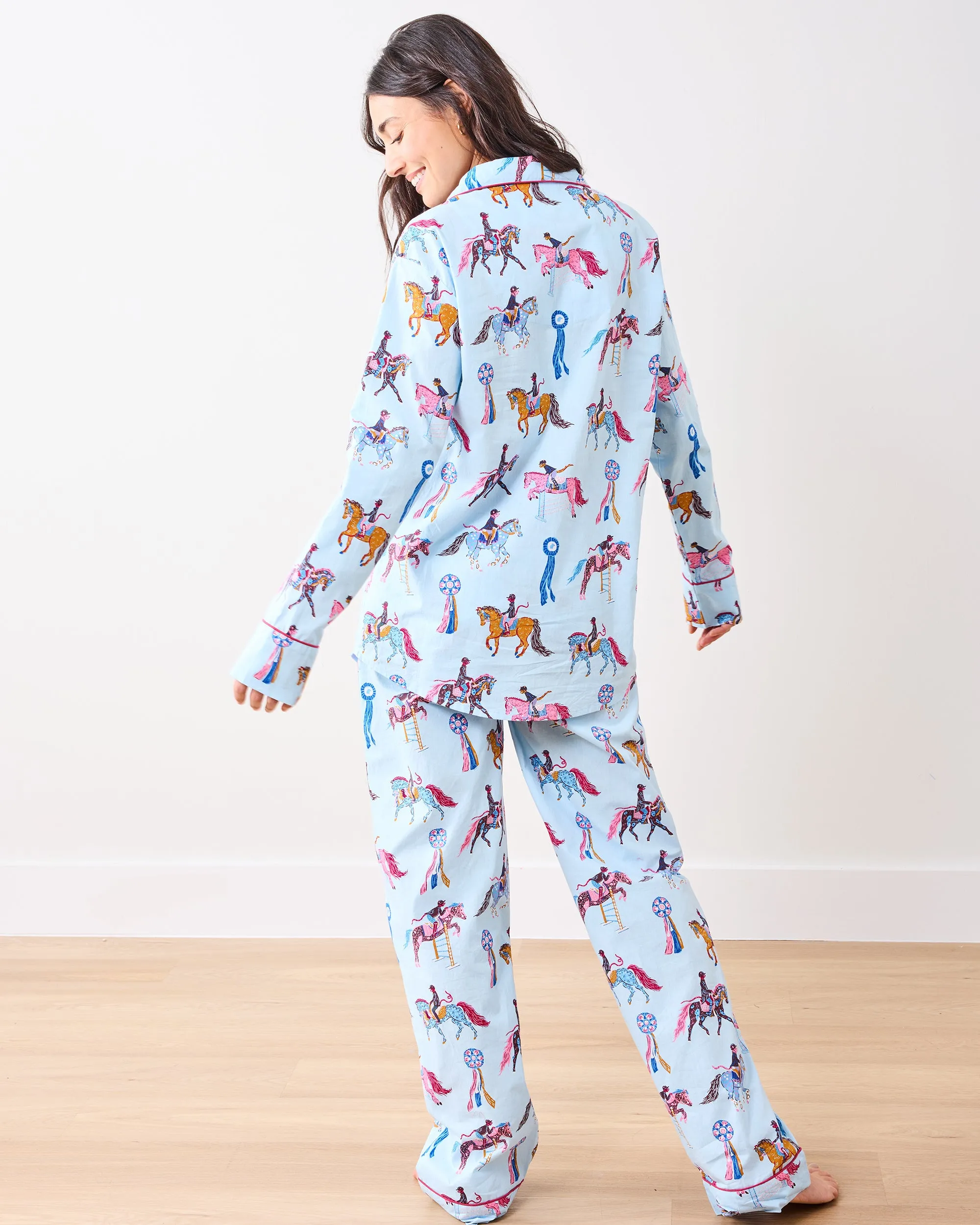Horse Show - Petite Long PJ Set - Blue Ribbon sold by Printfresh product image thumbnail 5