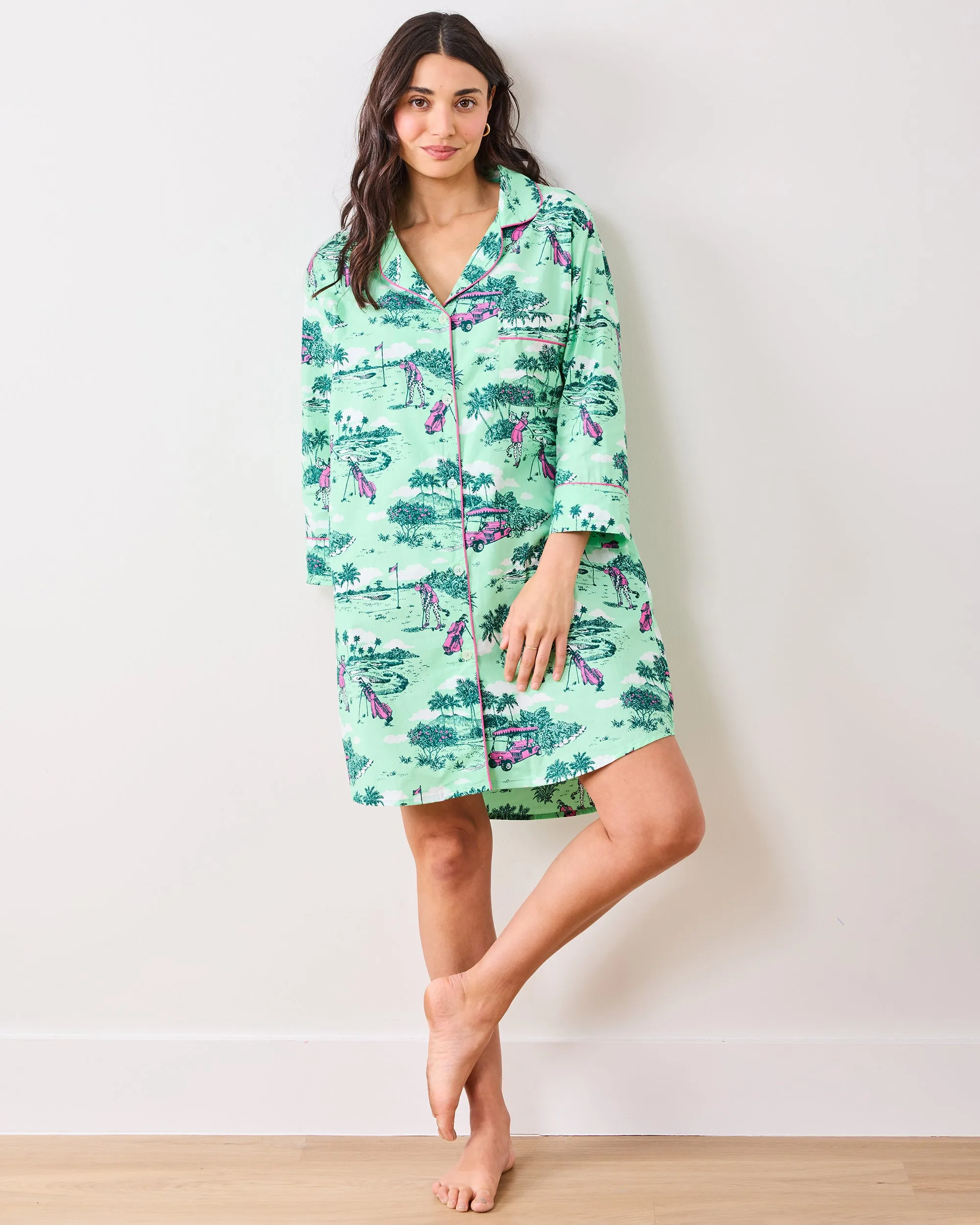 Golf Toile - Sleep Shirt - Putting Green sold by Printfresh product image thumbnail 2