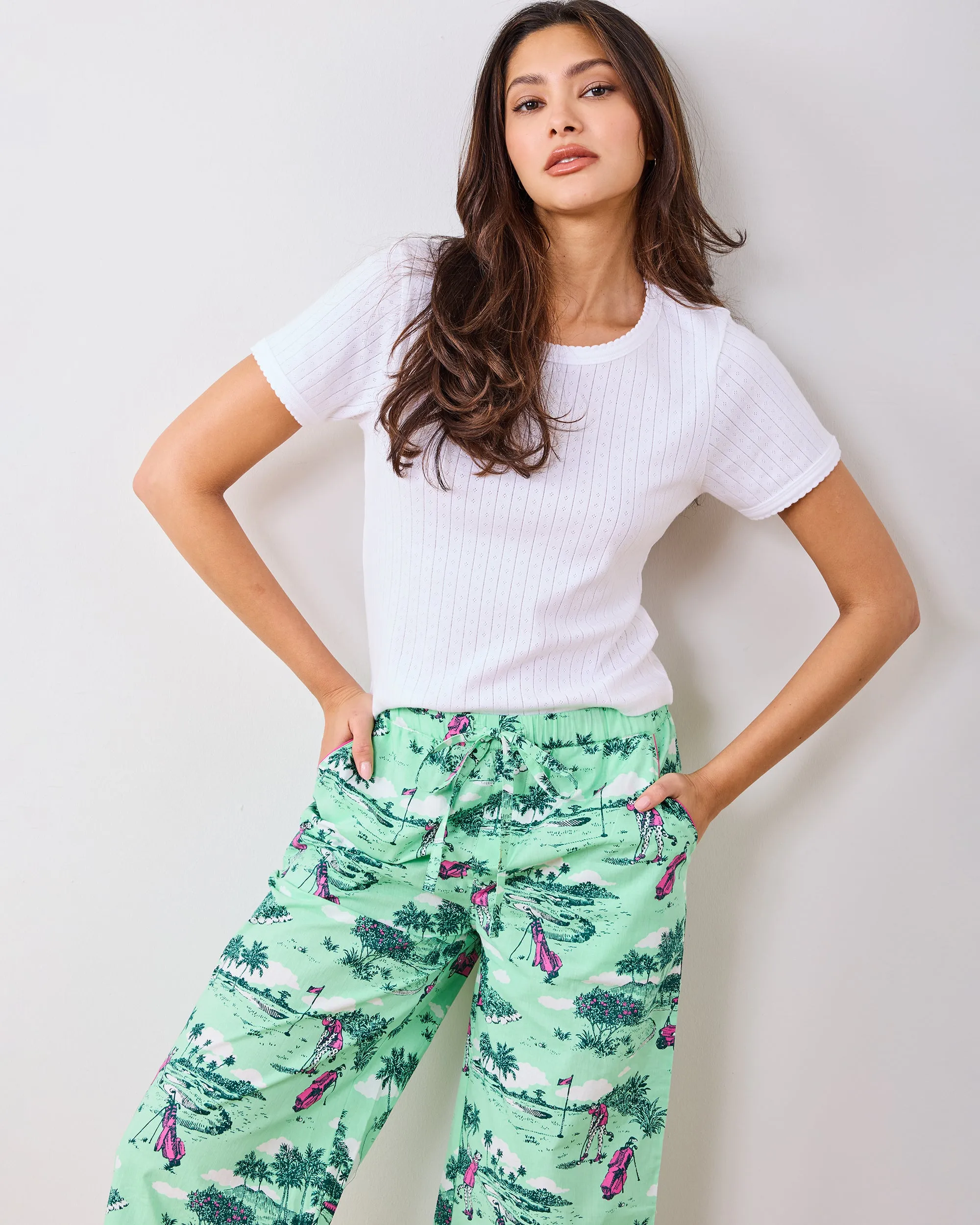 Golf Toile - Cropped PJ Pants - Putting Green sold by Printfresh product image thumbnail 4