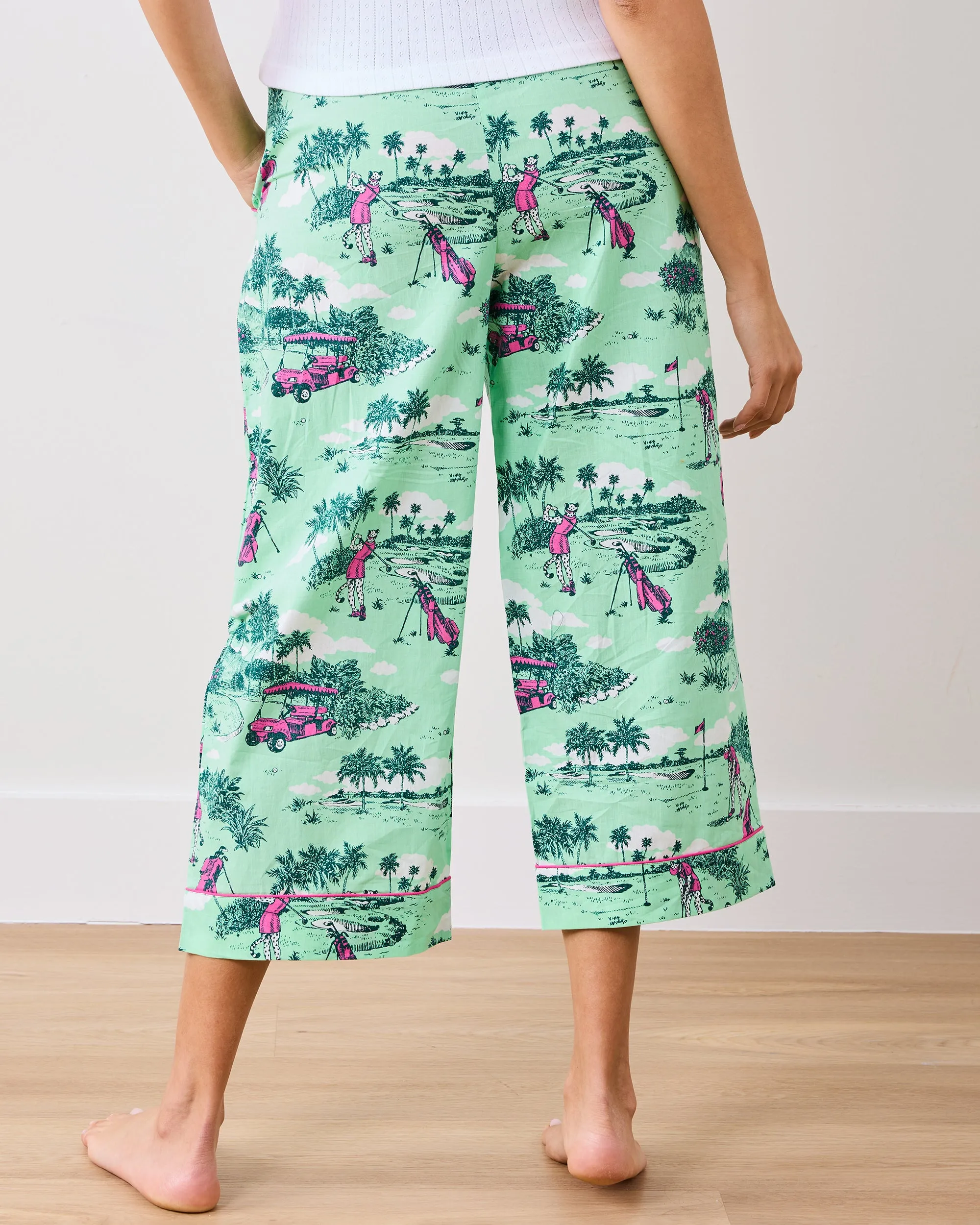 Golf Toile - Cropped PJ Pants - Putting Green sold by Printfresh product image thumbnail 3