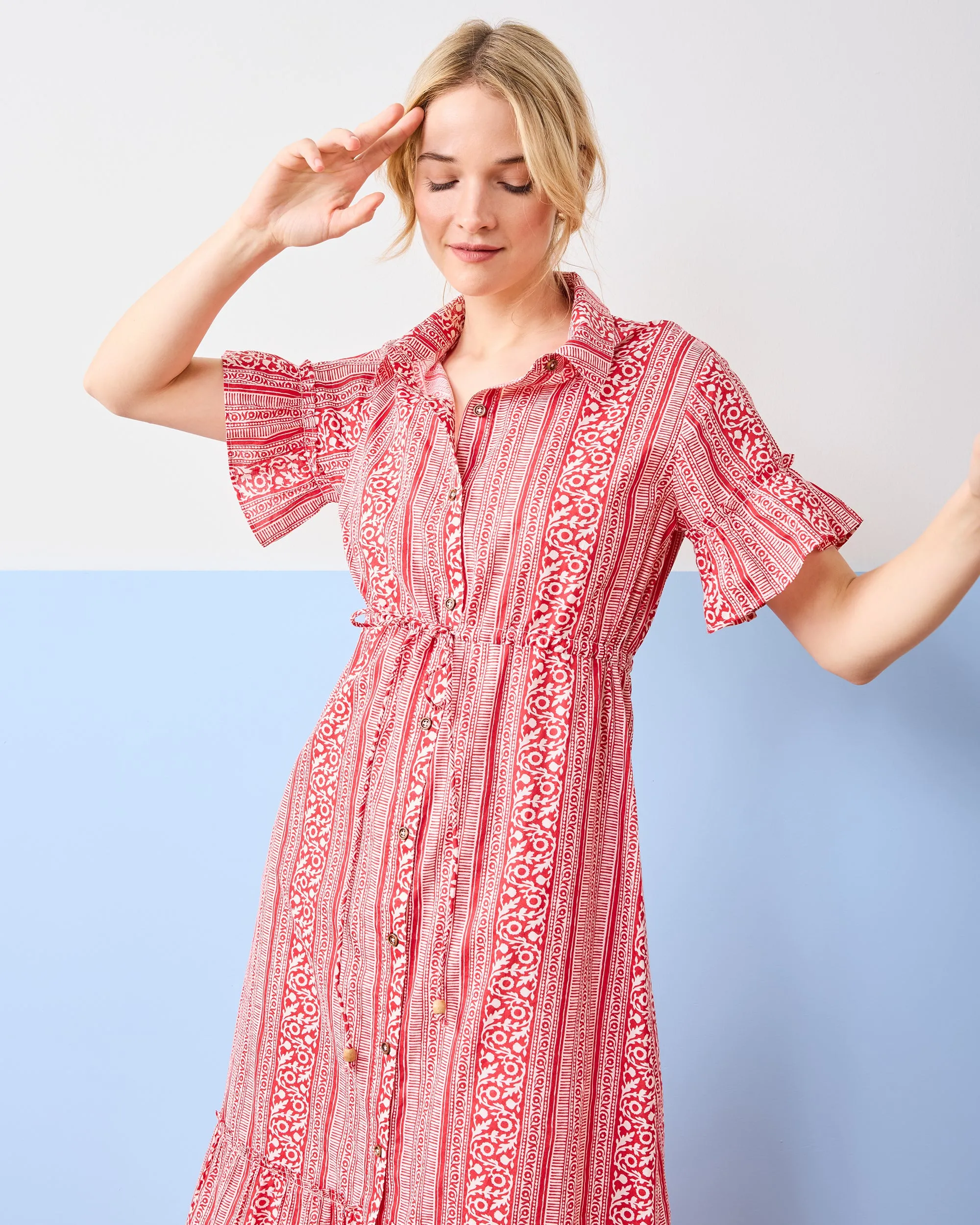 PF + Pencil & Paper Co. Red Paisley - Gwen Dress - Crimson sold by Printfresh product image thumbnail 3